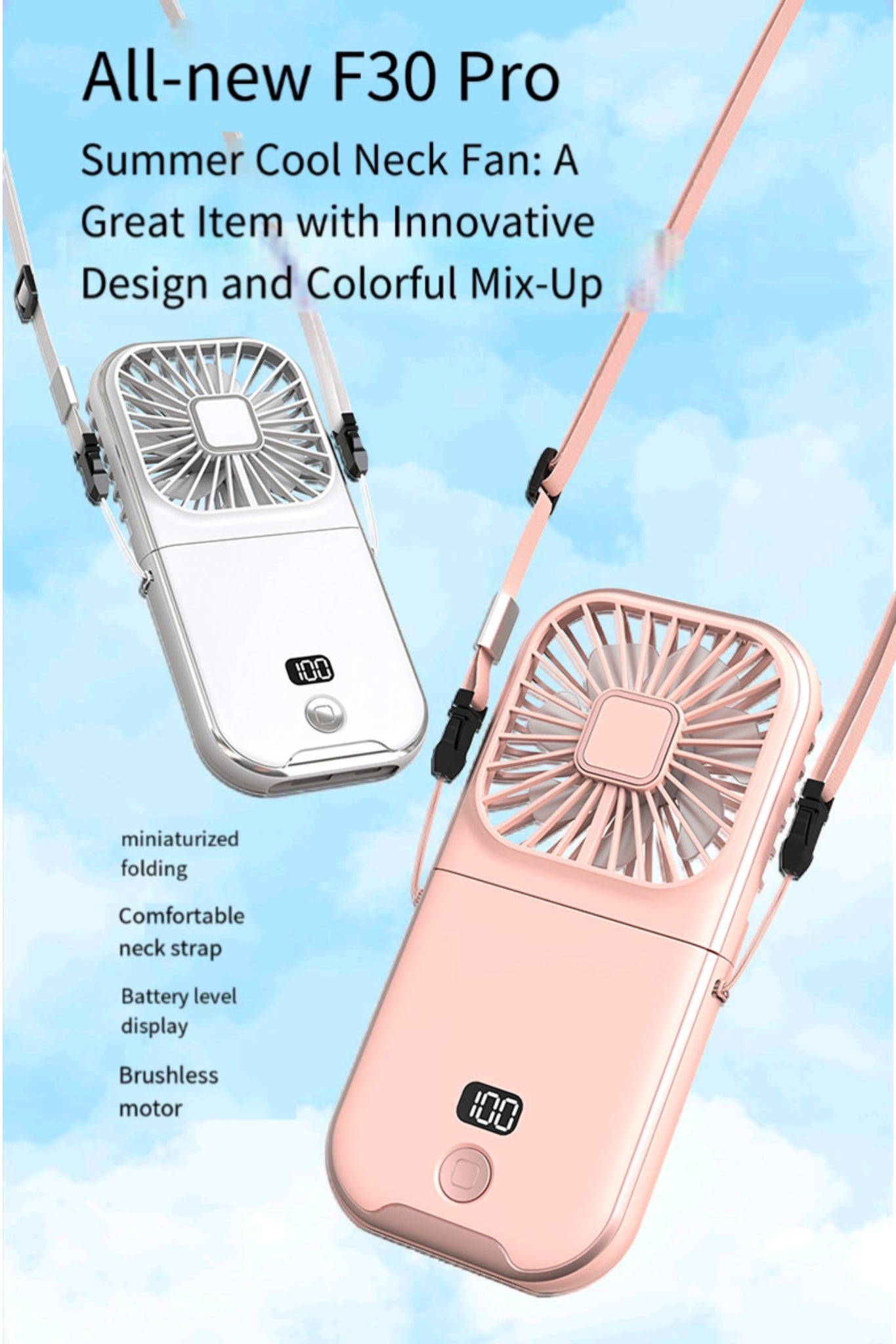Neck Hanging Foldable Power Bank Fan