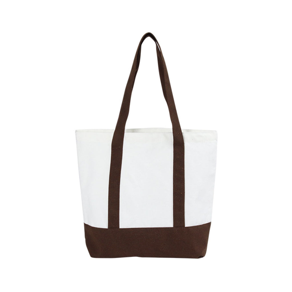 Two-Tone Canvas Shopping Tote