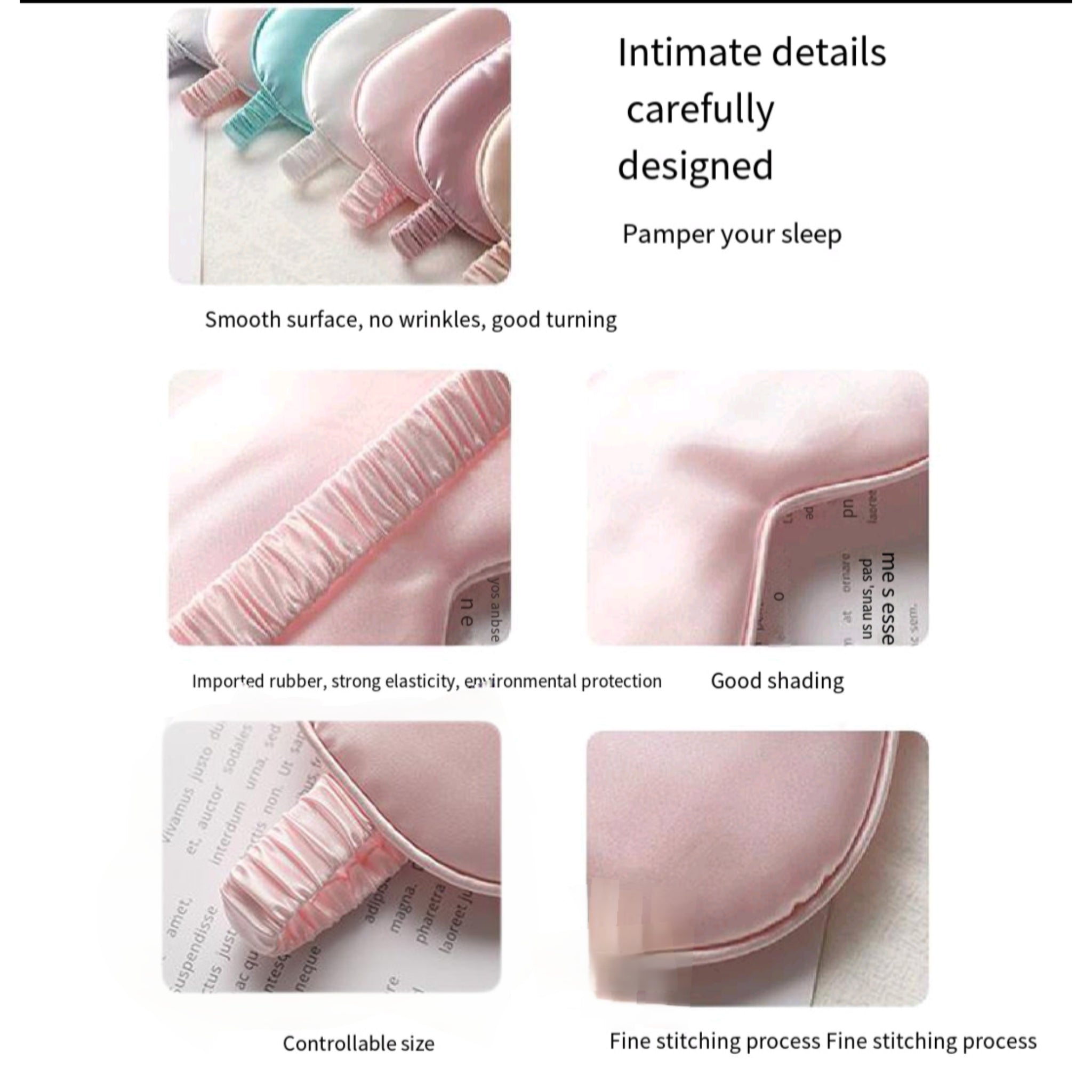 Simulated Silk Eye Mask With Elastic Band