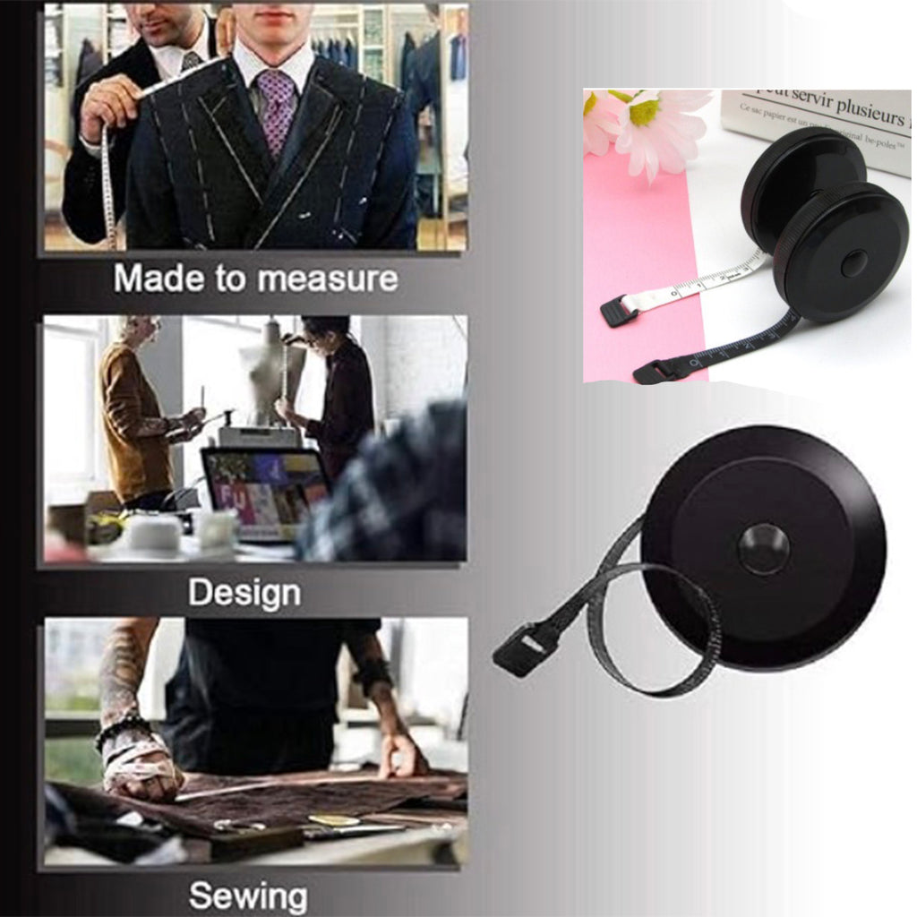 Black Retractable Circular Tape Measure