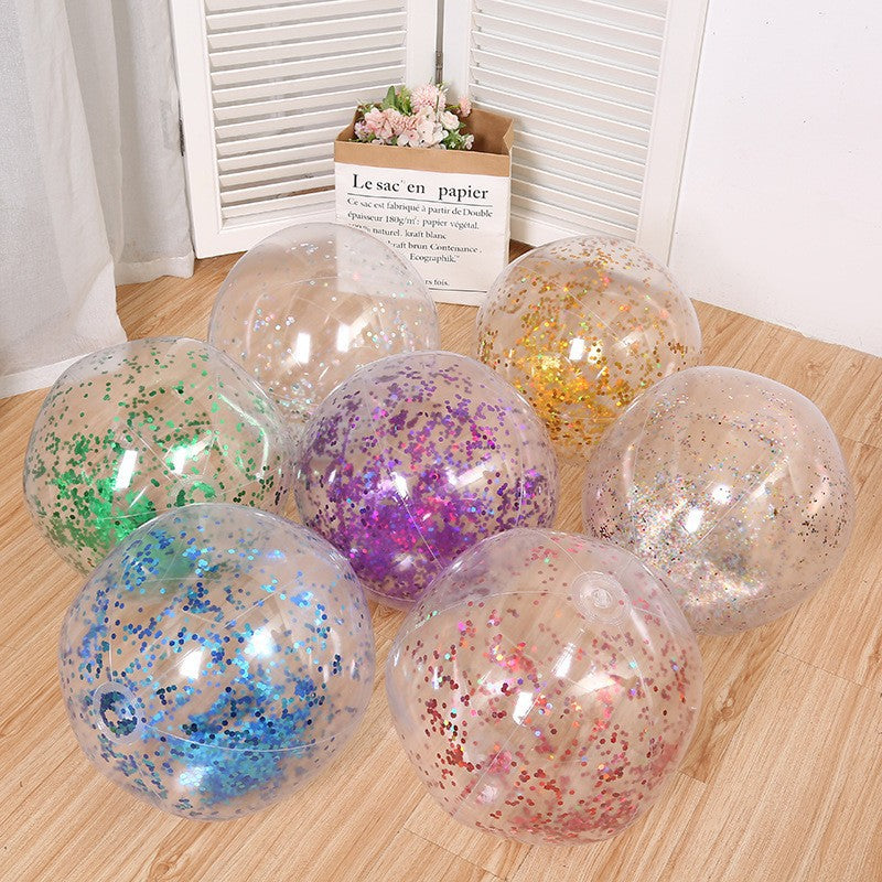 16 Inch Party Inflatable Clear Glitter Beach Ball