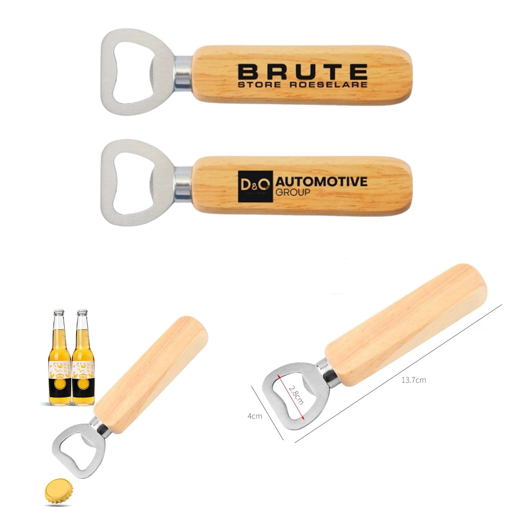 Wood Grip Stainless Steel Botter Opener