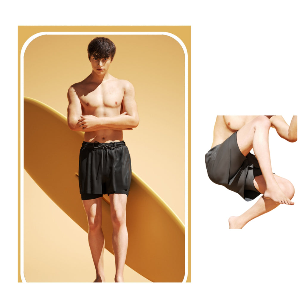 Mens Swim Trunks with Compression Liner
