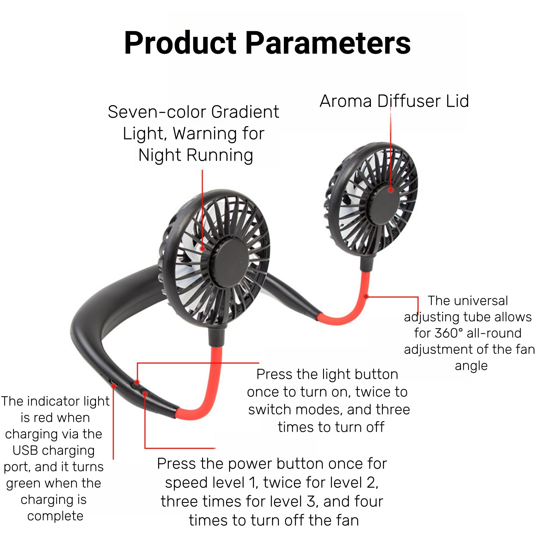 Portable And Foldable Neck-mounted Fan