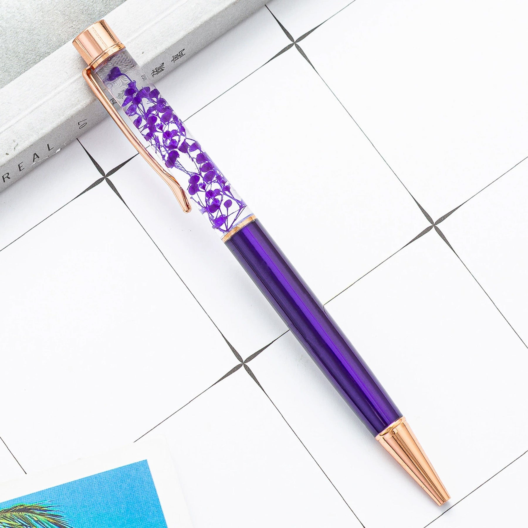 Fill The Oil With Dried Flower Ballpoint Pens