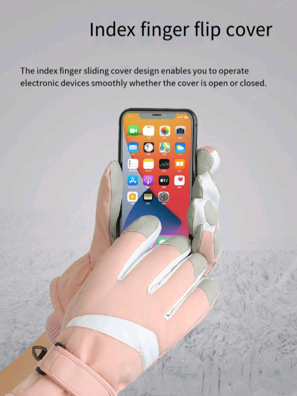Ski Gloves Ten Finger Touchscreen Grip Tech Cashmere Lined