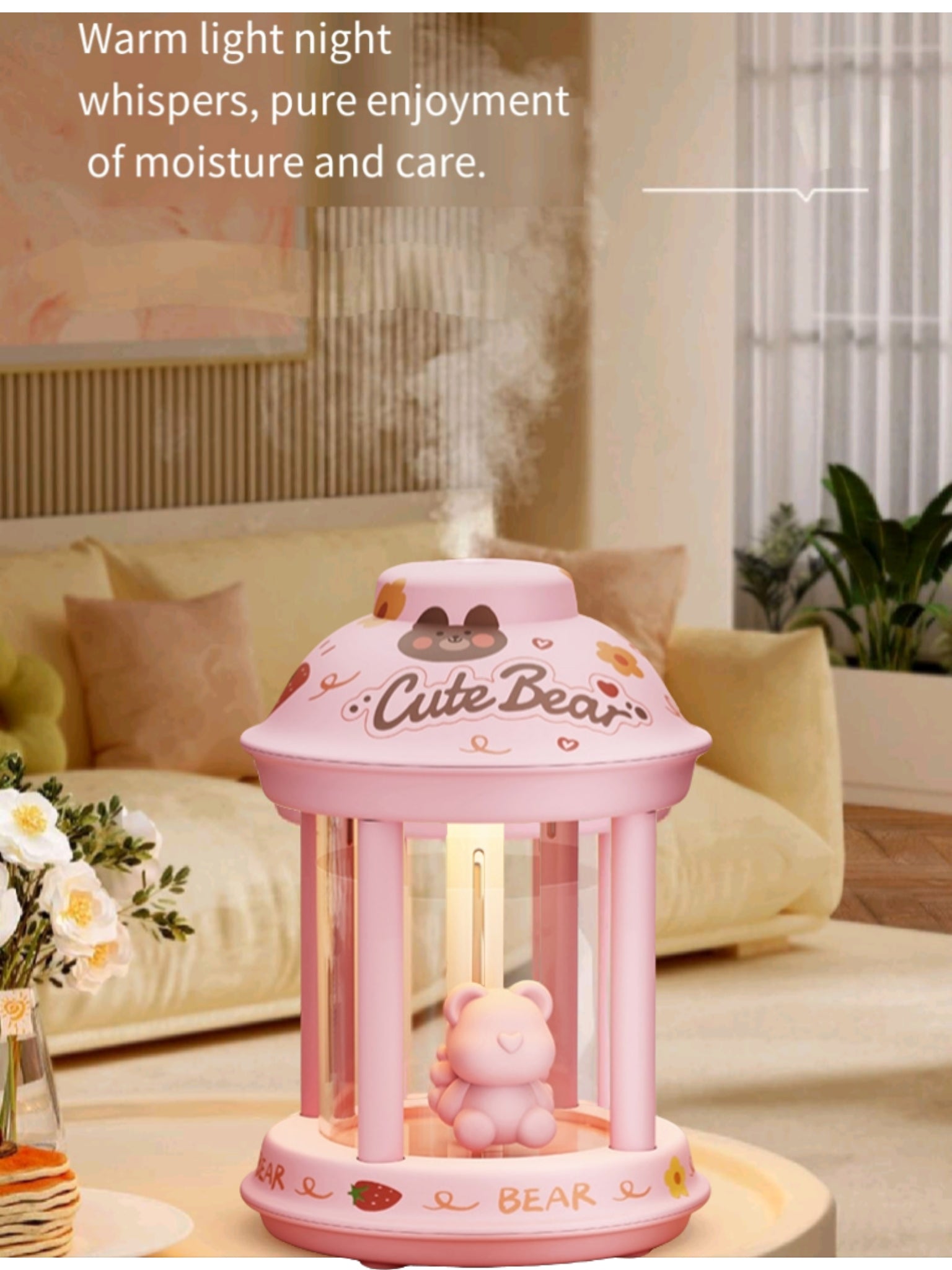 Animal Shape USB Mini Humidifier Night Light Desktop