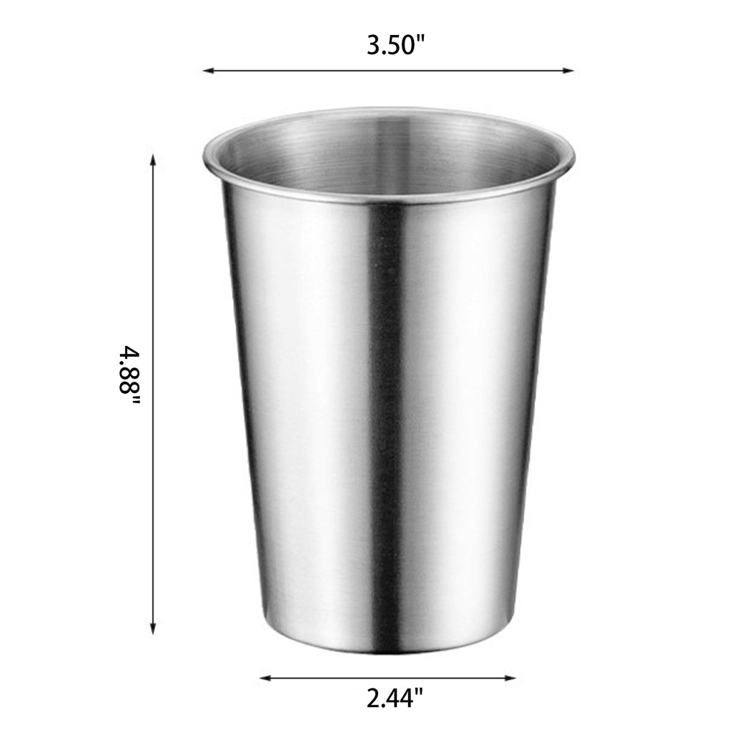 16oz Stainless Steel Drinking Cup With PU Leather Sleeve