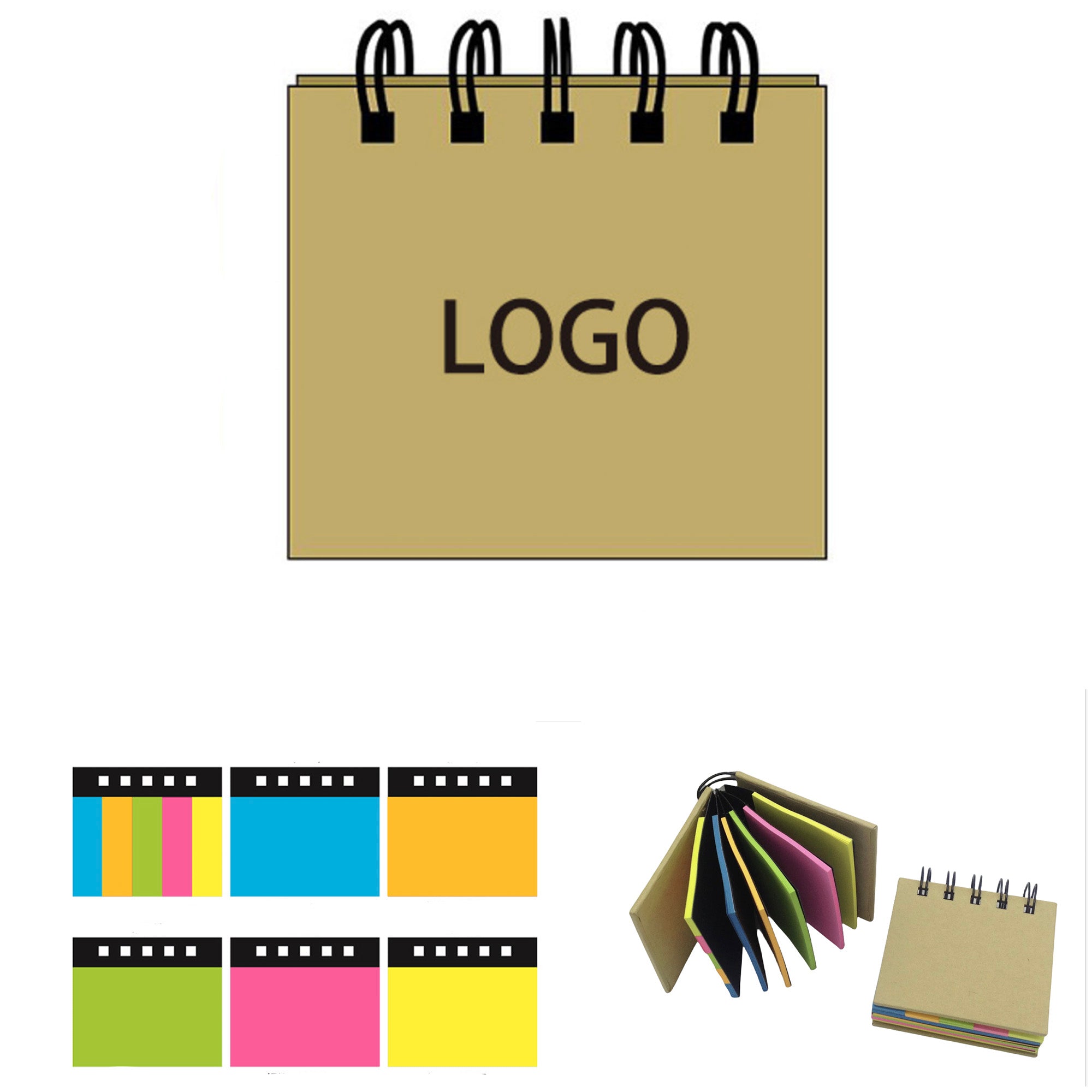 Portable Spiral Notebook Combination Sticky Notes
