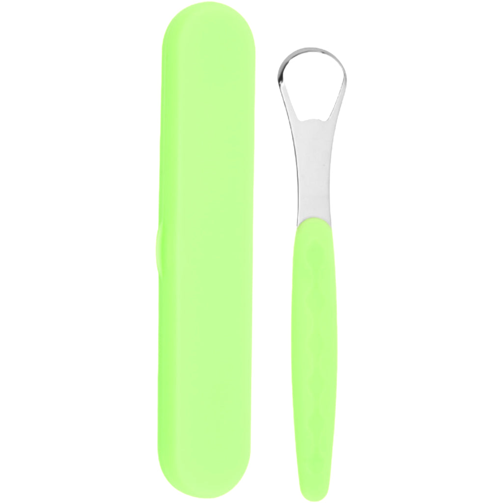 Stainless Steel Tongue Scraper with PP Grip For Oral Care