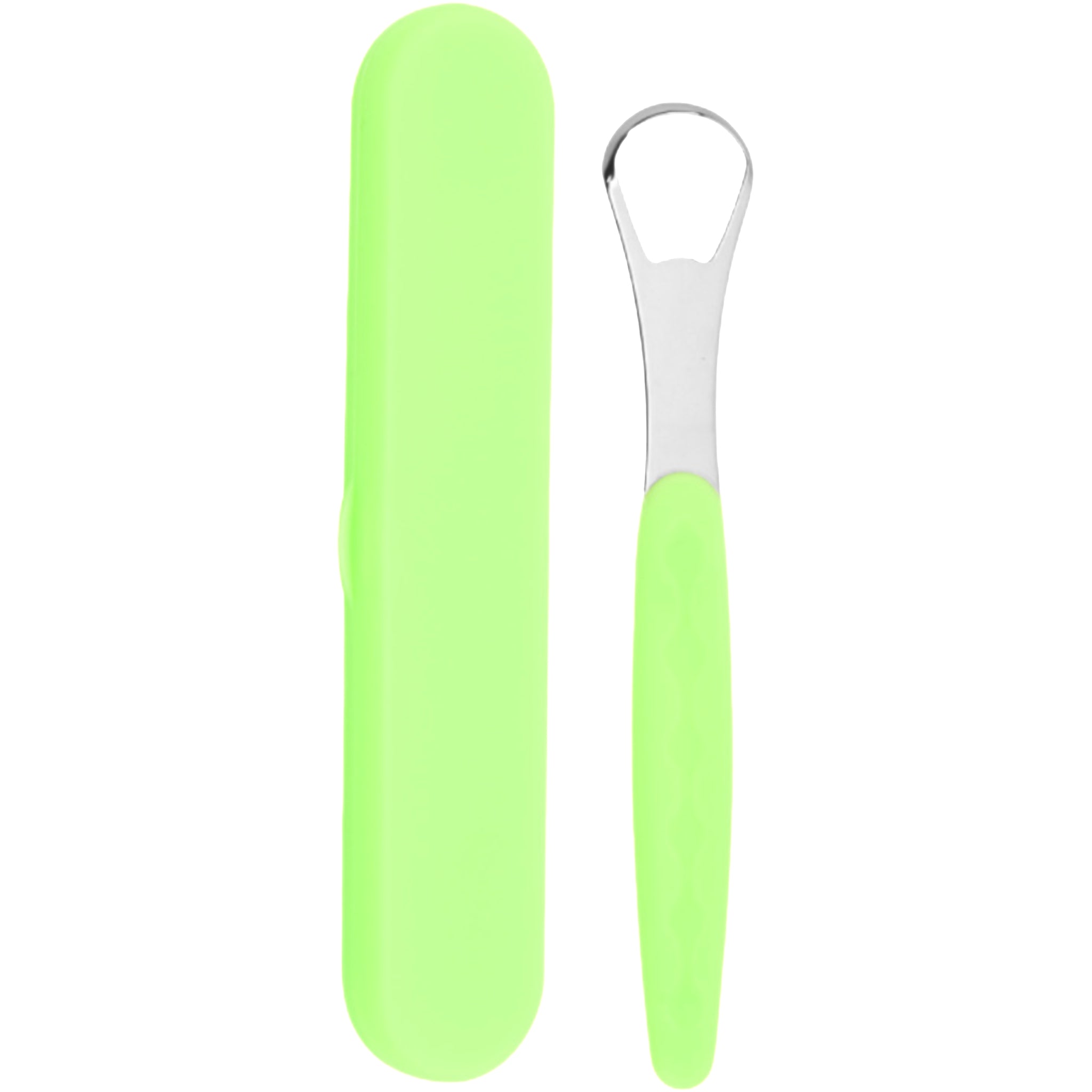 Stainless Steel Tongue Scraper with PP Grip For Oral Care