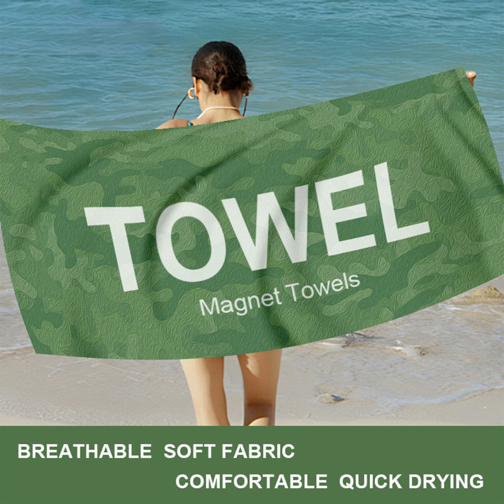 Double-Sided Fleece Sand-Proof Quick-Dry Beach Towel With Magnets