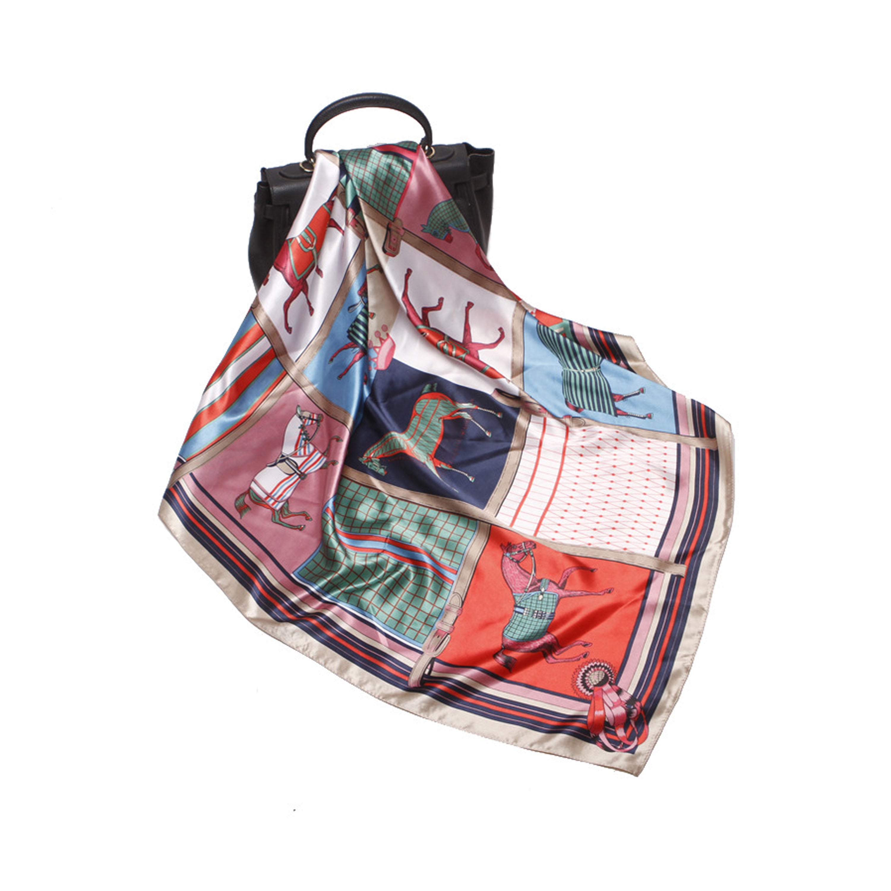 New Satin Simulation Silk Printed Large Shawl