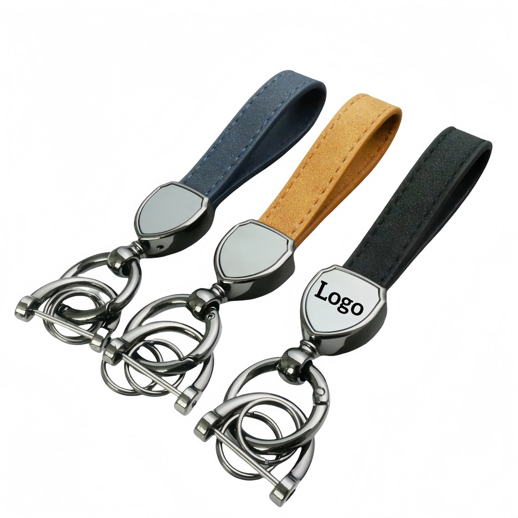 Pu Leather Metal Keychain
