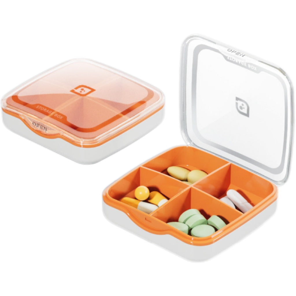 Portable Waterproof Pill Box – 4 Compartments