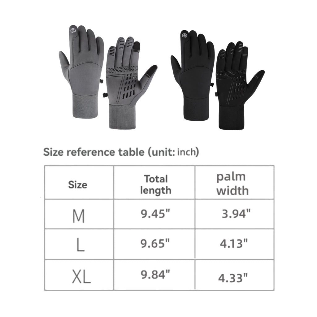 Unisex Fleece Lined Waterproof Non Slip Cycling Gloves