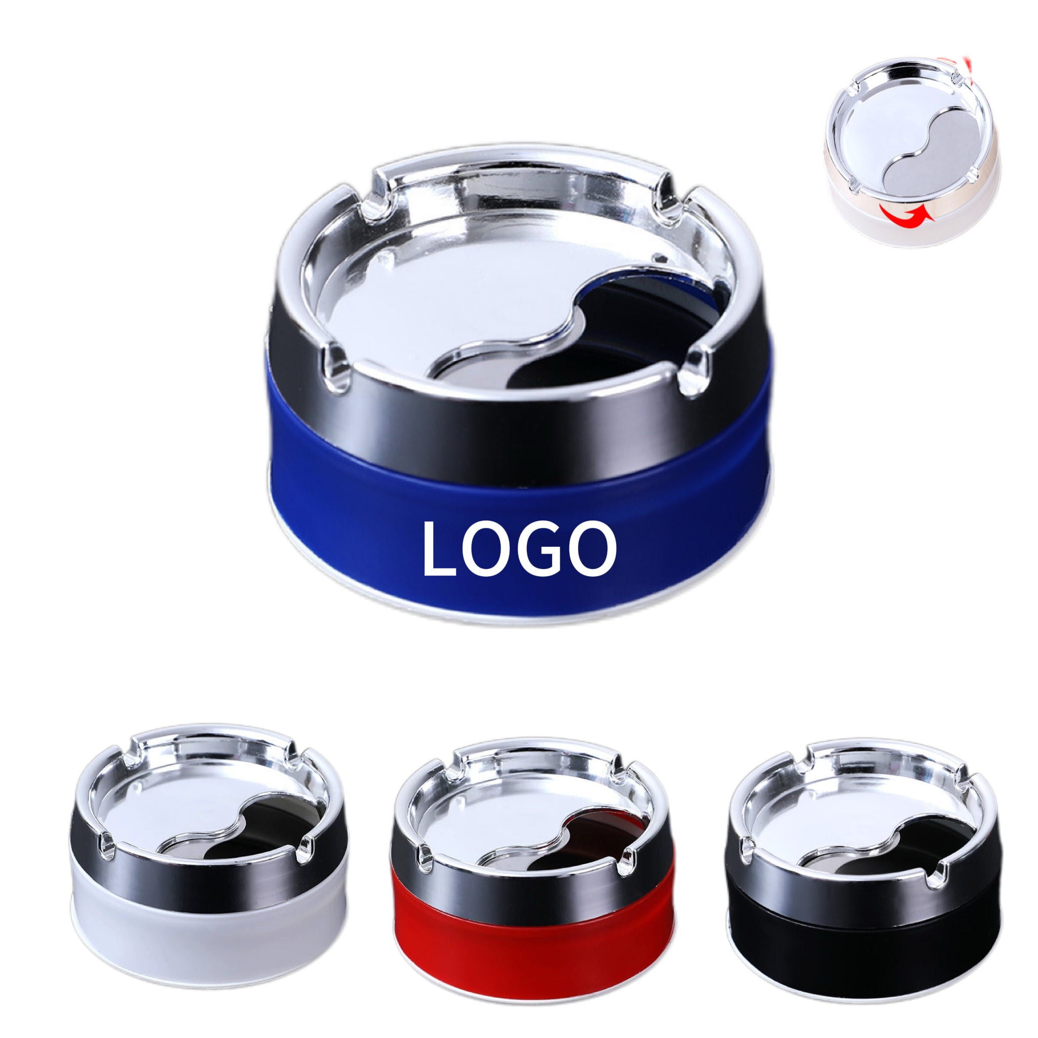 Rotating Sealed Stainless Steel Ashtray