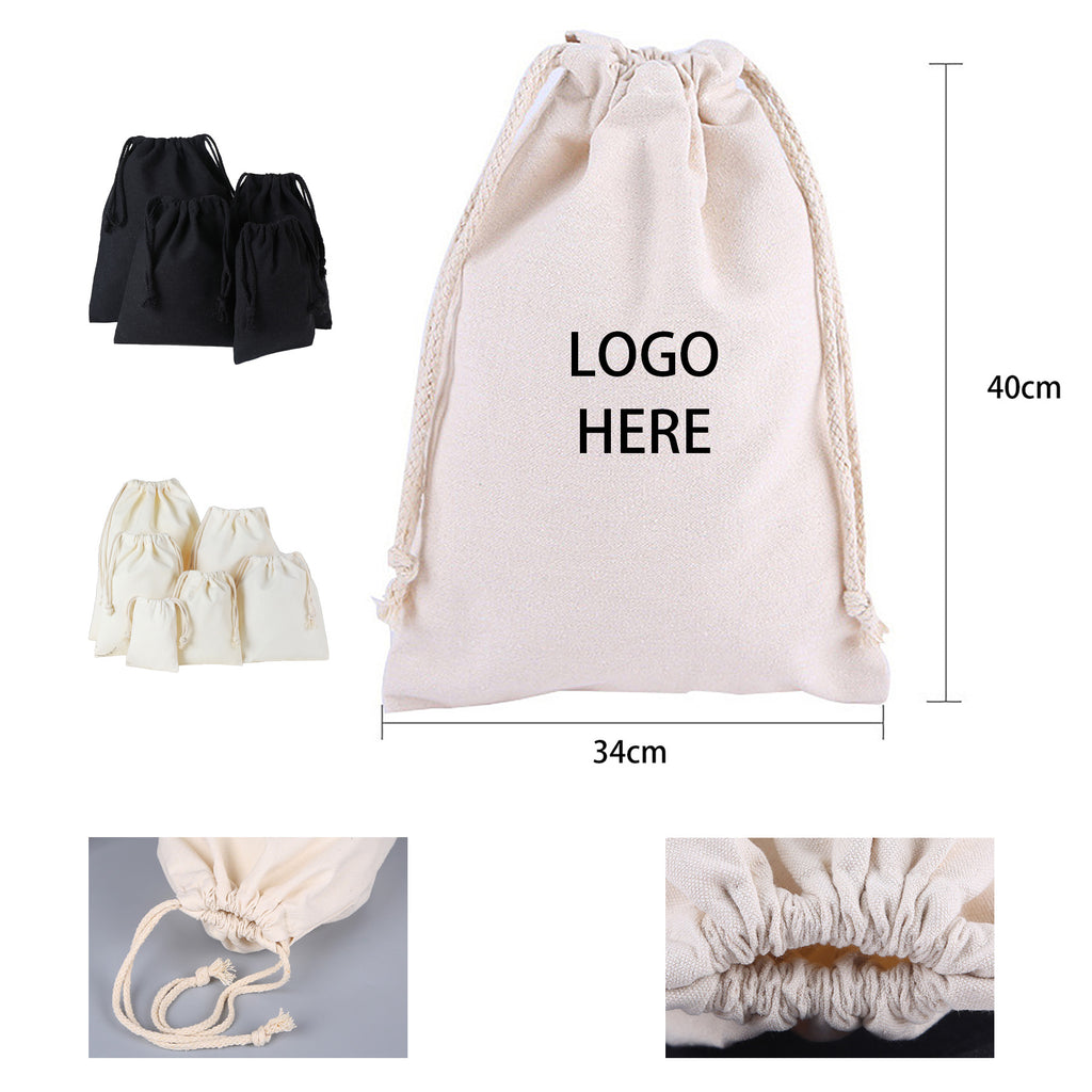 40cm High Drawstring Canvas Bag