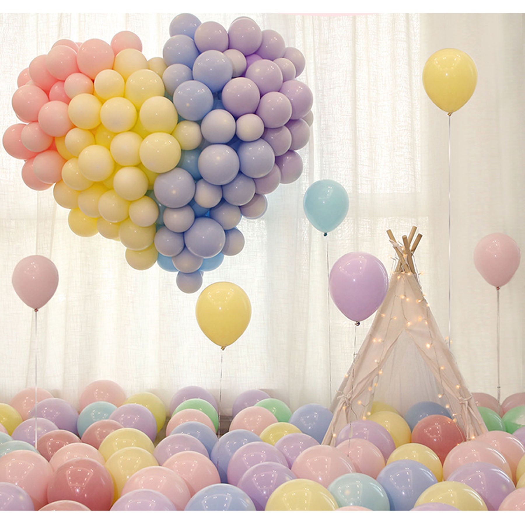 Pastel Colorful Latex Party Balloons 100 Pack 10 Inches