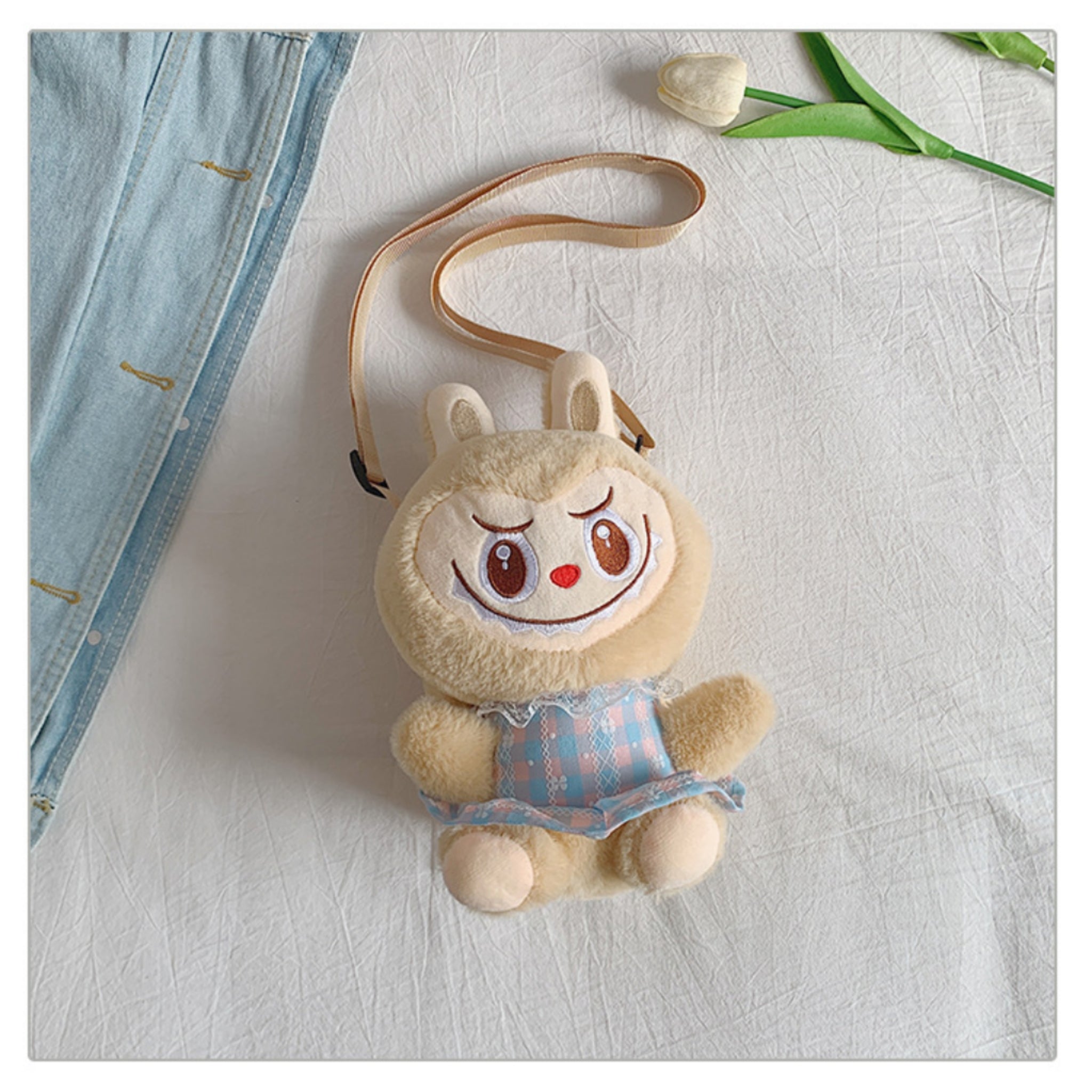 Labubu Plush Backpack Girls Bubble Rabbit Crossbody Gift