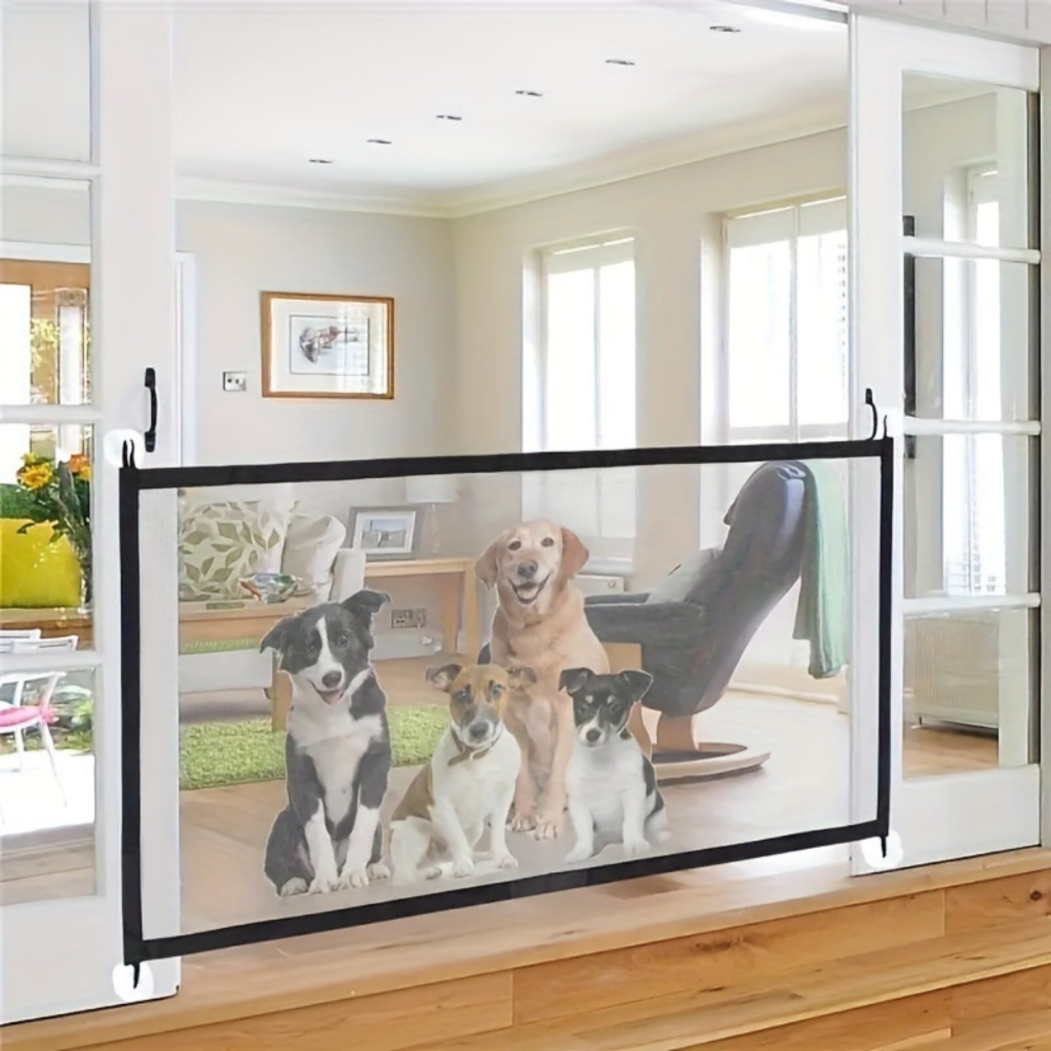 No Drill Pet Gate Safety Barrier With Thickened Mesh