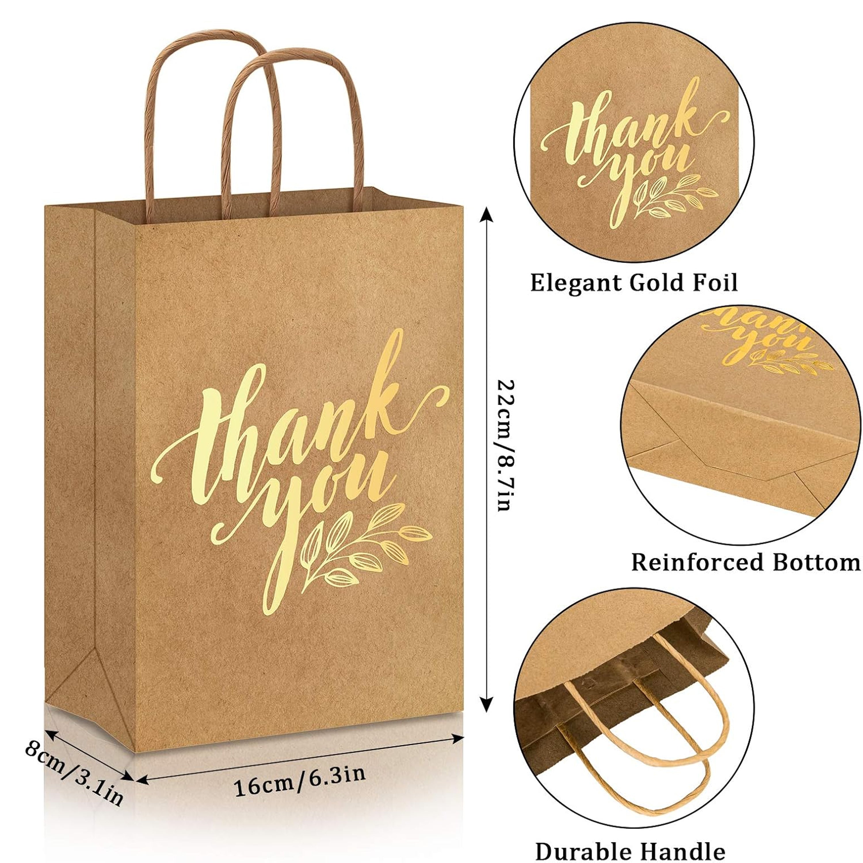 Thank You Party Bags Gold Foil