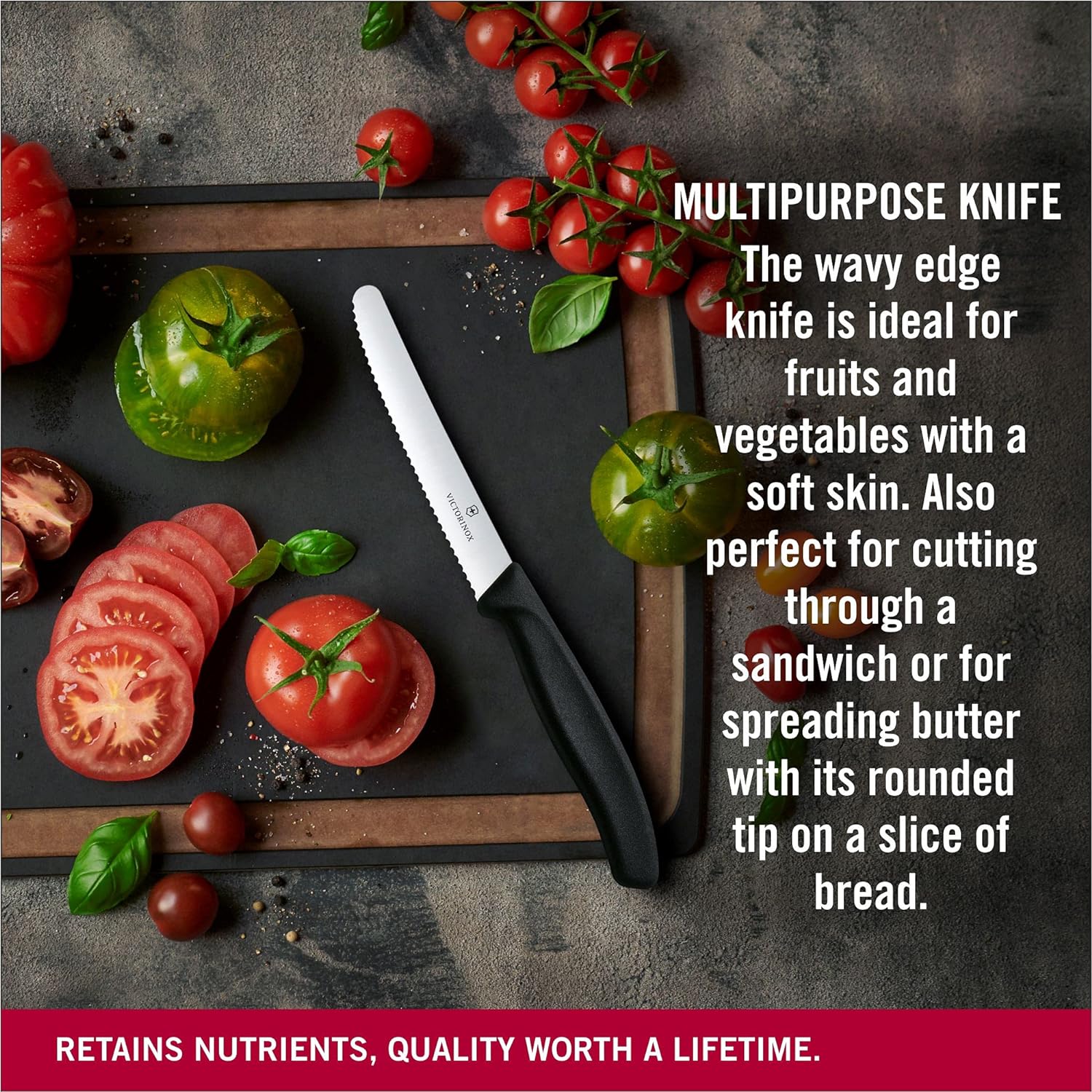4.3-Inch Round Head Wavy Blade Bar Knife Bread Knife