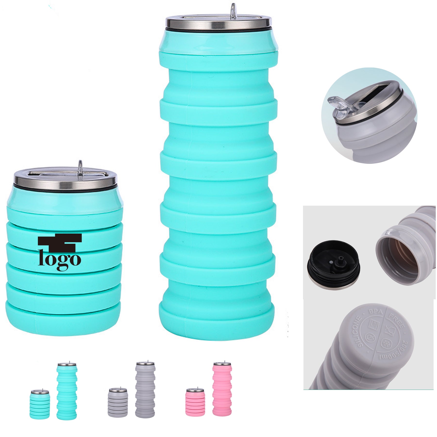 Silicone Foldable Can Telescopic Sports Water Bottle