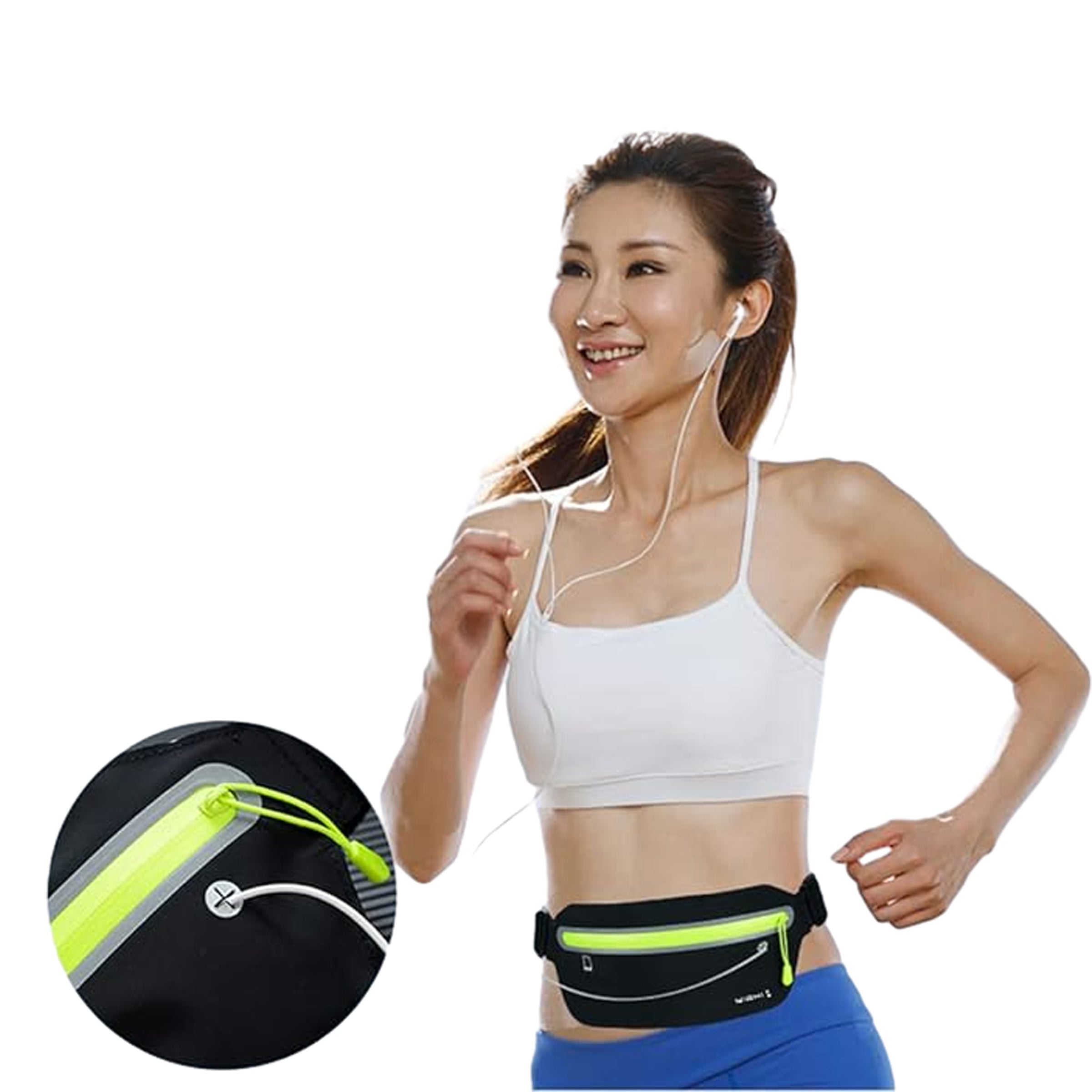 Belt Bag With Adjustable Elastic Band And Headphone Jack