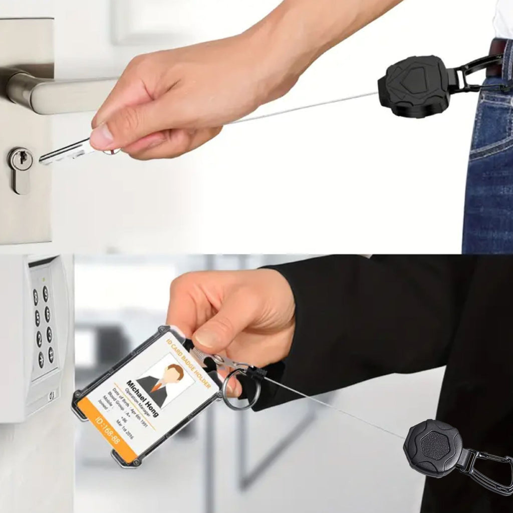 Work Badge Card Retractable Keychain Holder