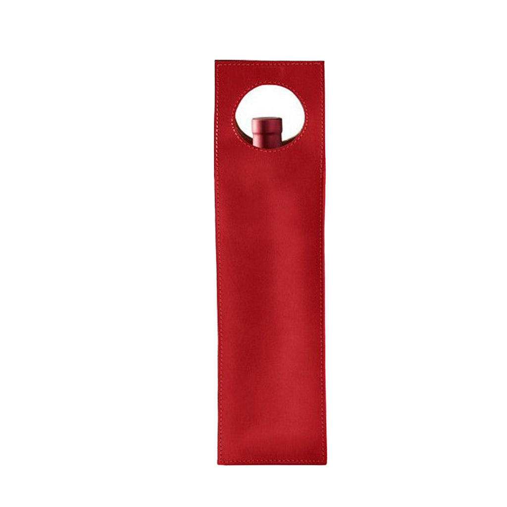 Single Leather Wine Tote Bag