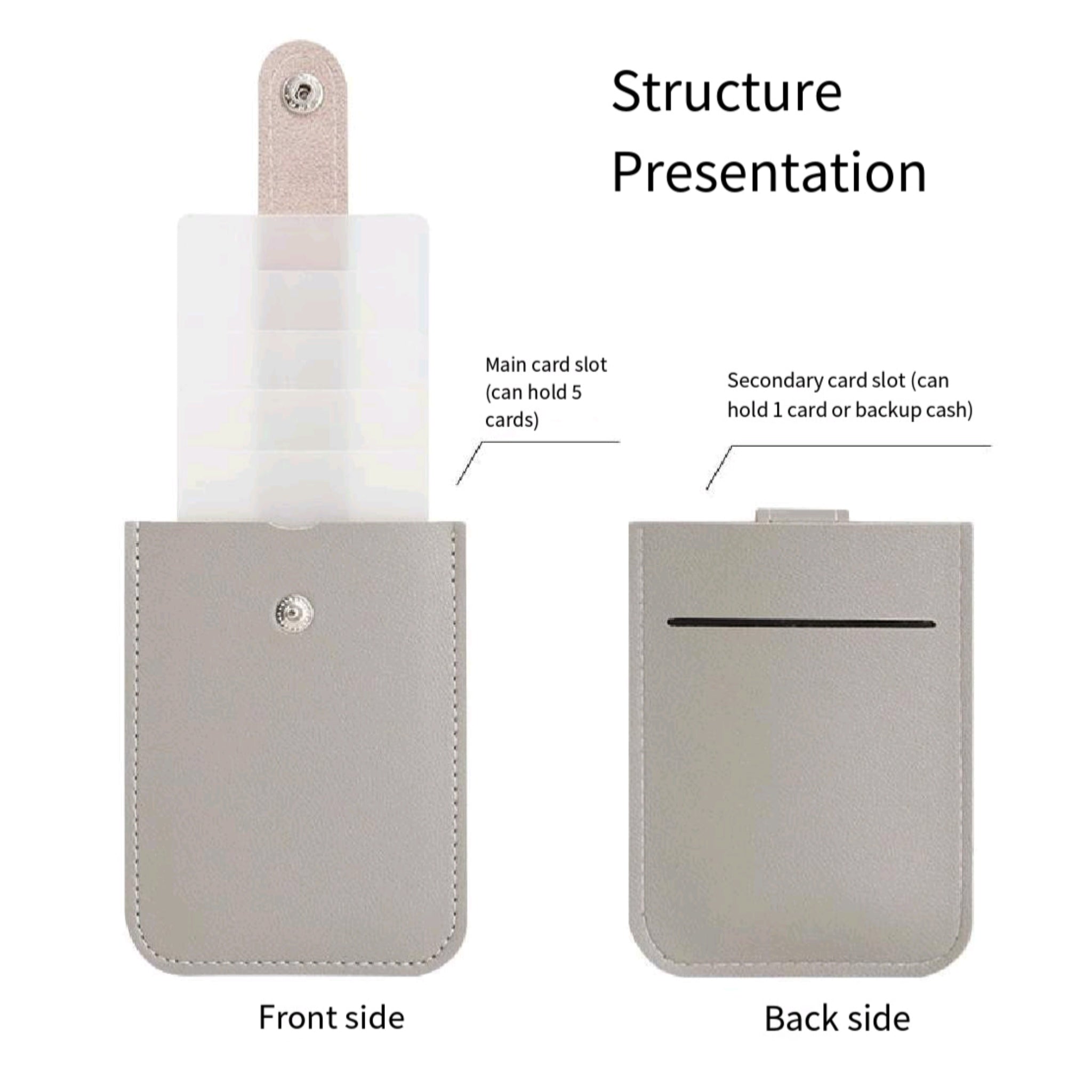 Faux Leather Pull Out Multi Slot Commute Card Holder