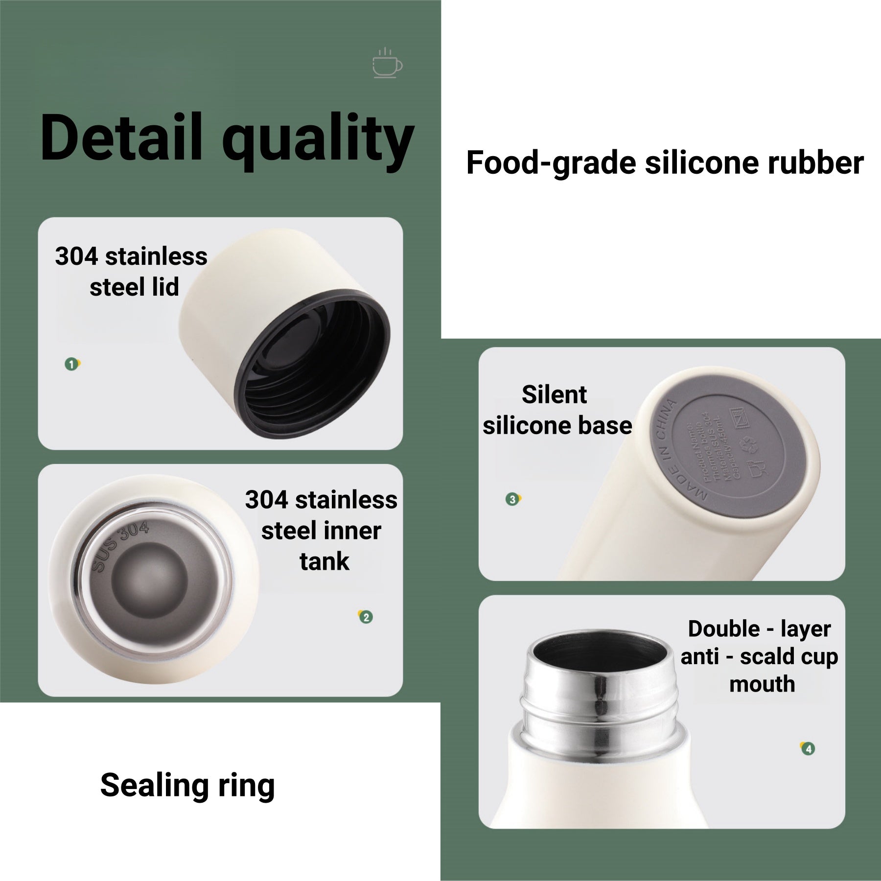 Portable Insulated Cup Made Of 304 Stainless Steel