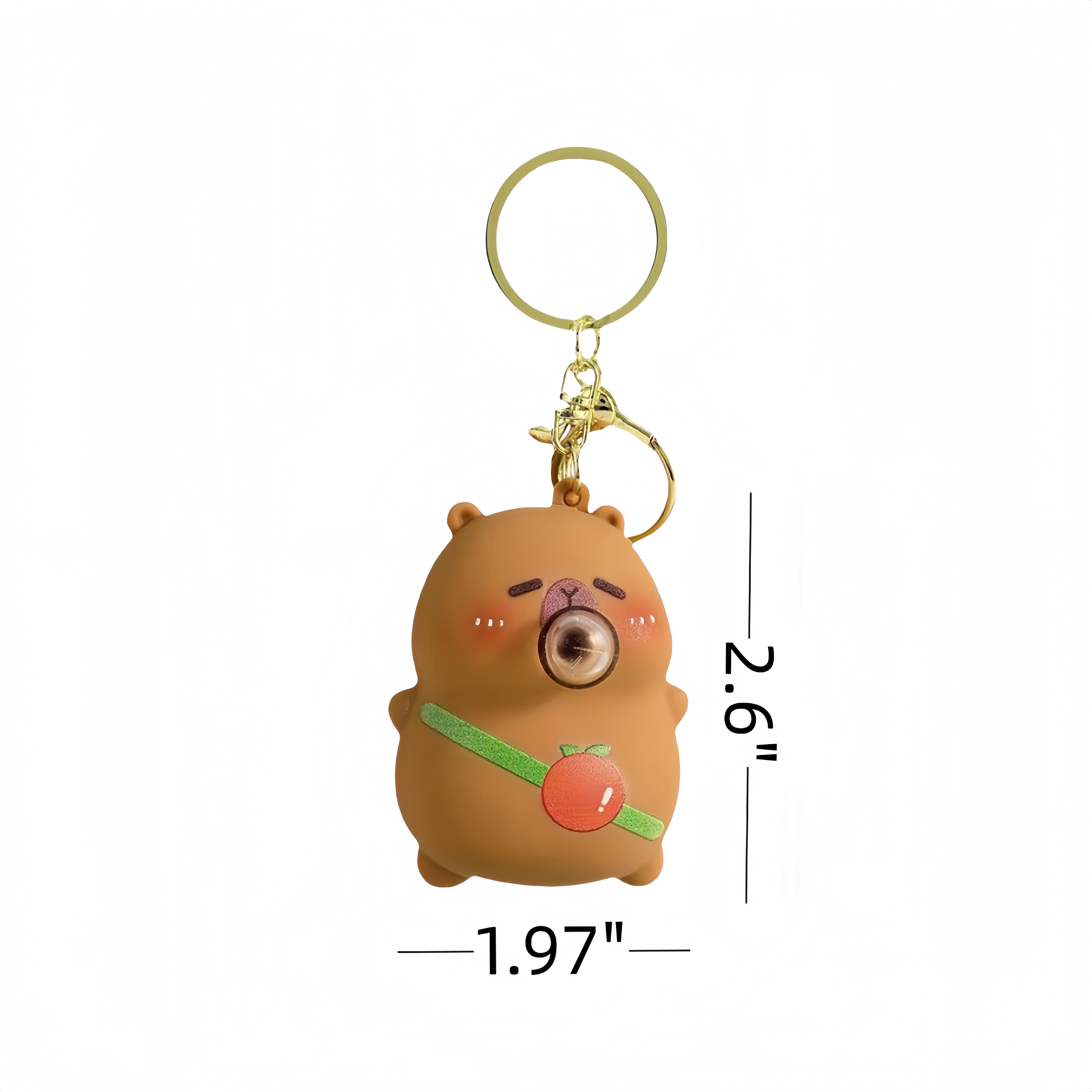 Little Bear Bubble Blowing Squishy Keychain