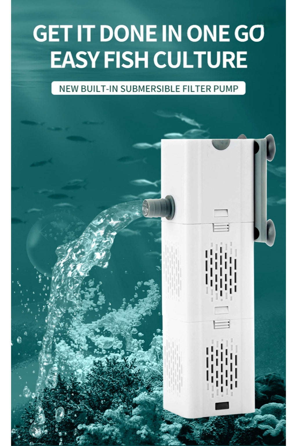 Ultra Quiet Submersible Aquarium Filter Internal Circulation