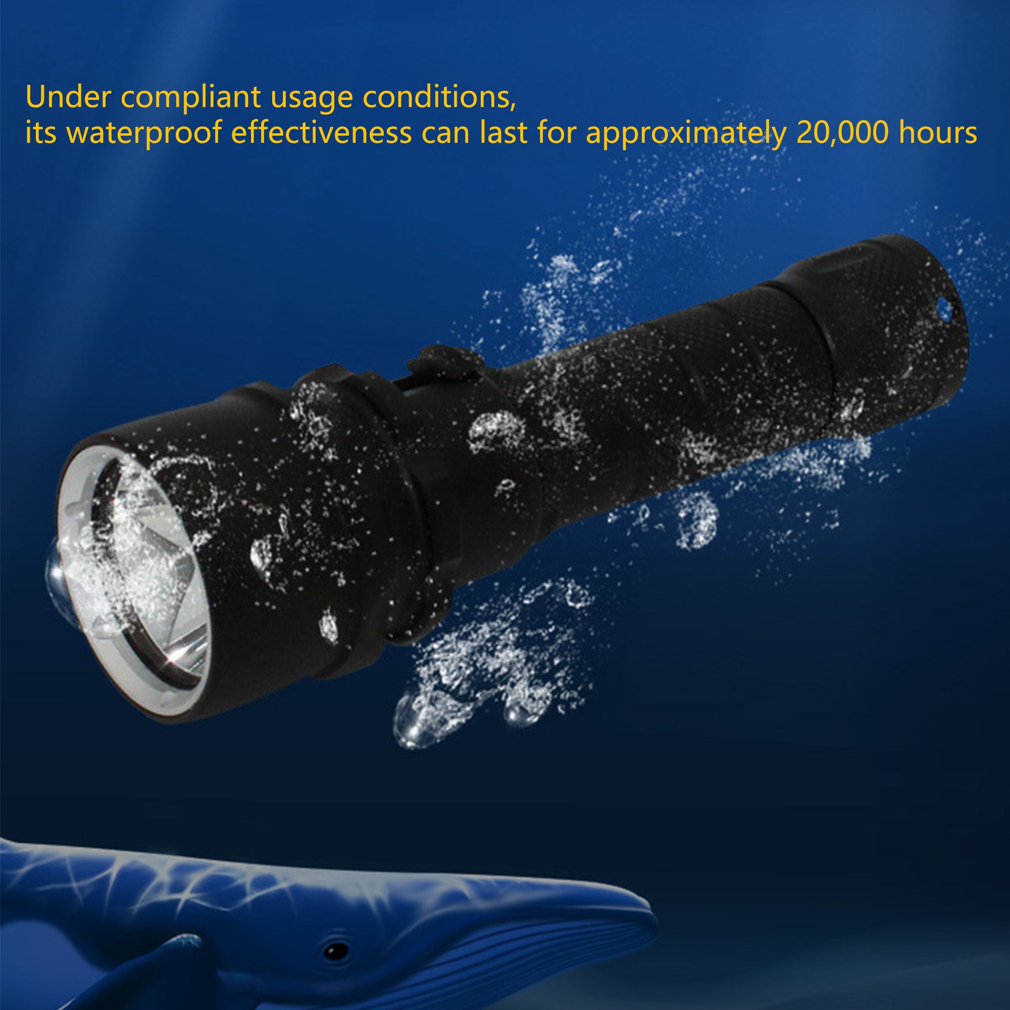 Scuba Diving Flashlight Torch 2000 Lumen IPX8 Waterproof
