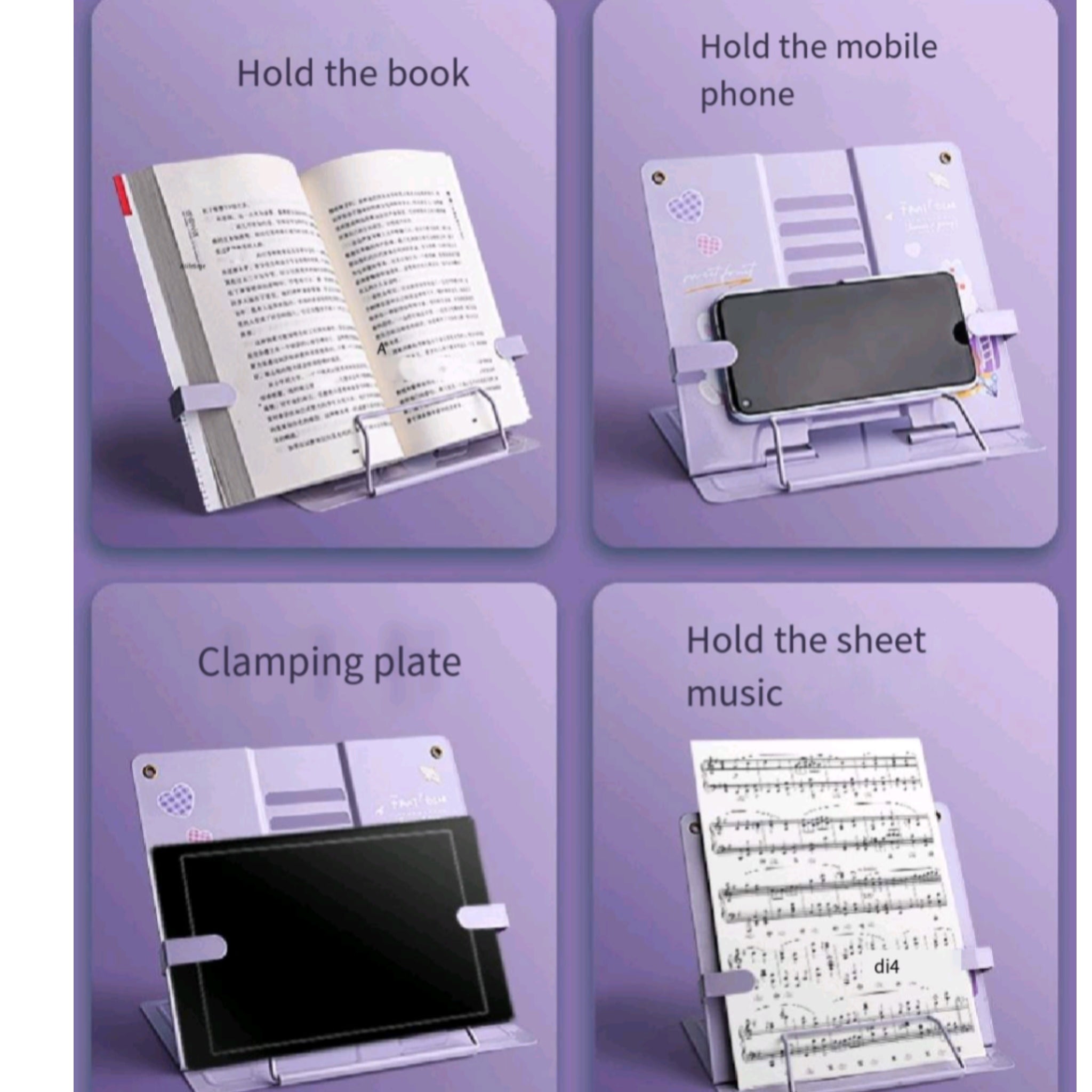 Heavy Metal Book Stand Adjustable Student Desk