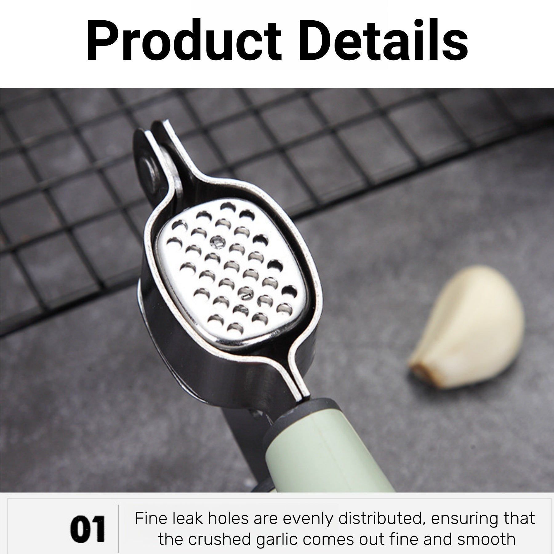 Household Stainless Steel Manual Garlic Press