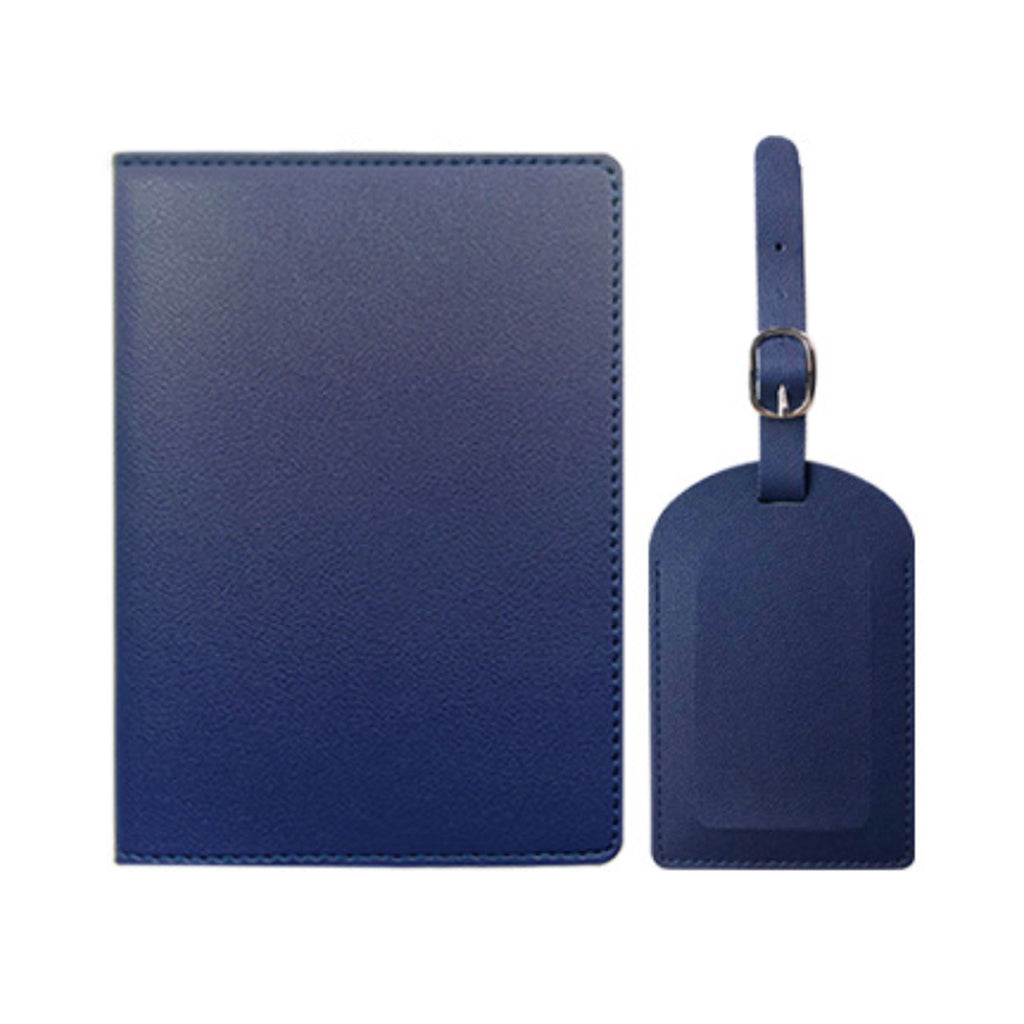 PU Leather Luggage Tag & Passport Cover Set