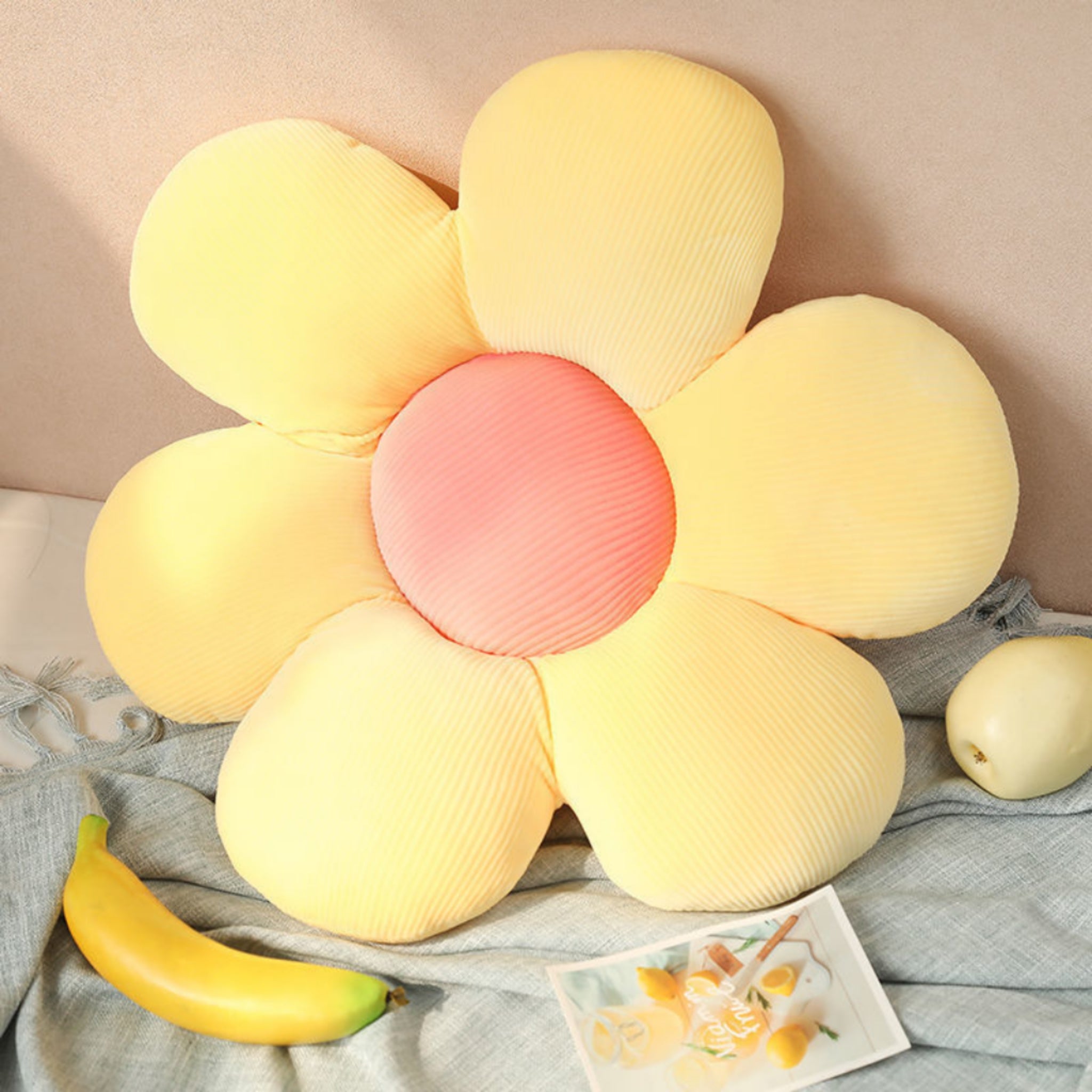 Sunflower Floor Cushion Memory Foam Washable Seat Pad
