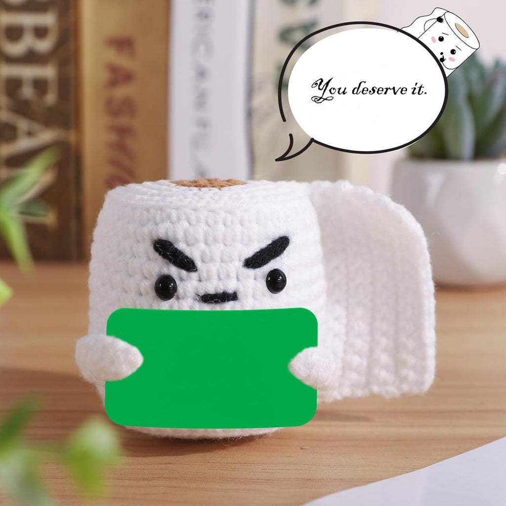 Funny Positive Crochet Toilet Roll