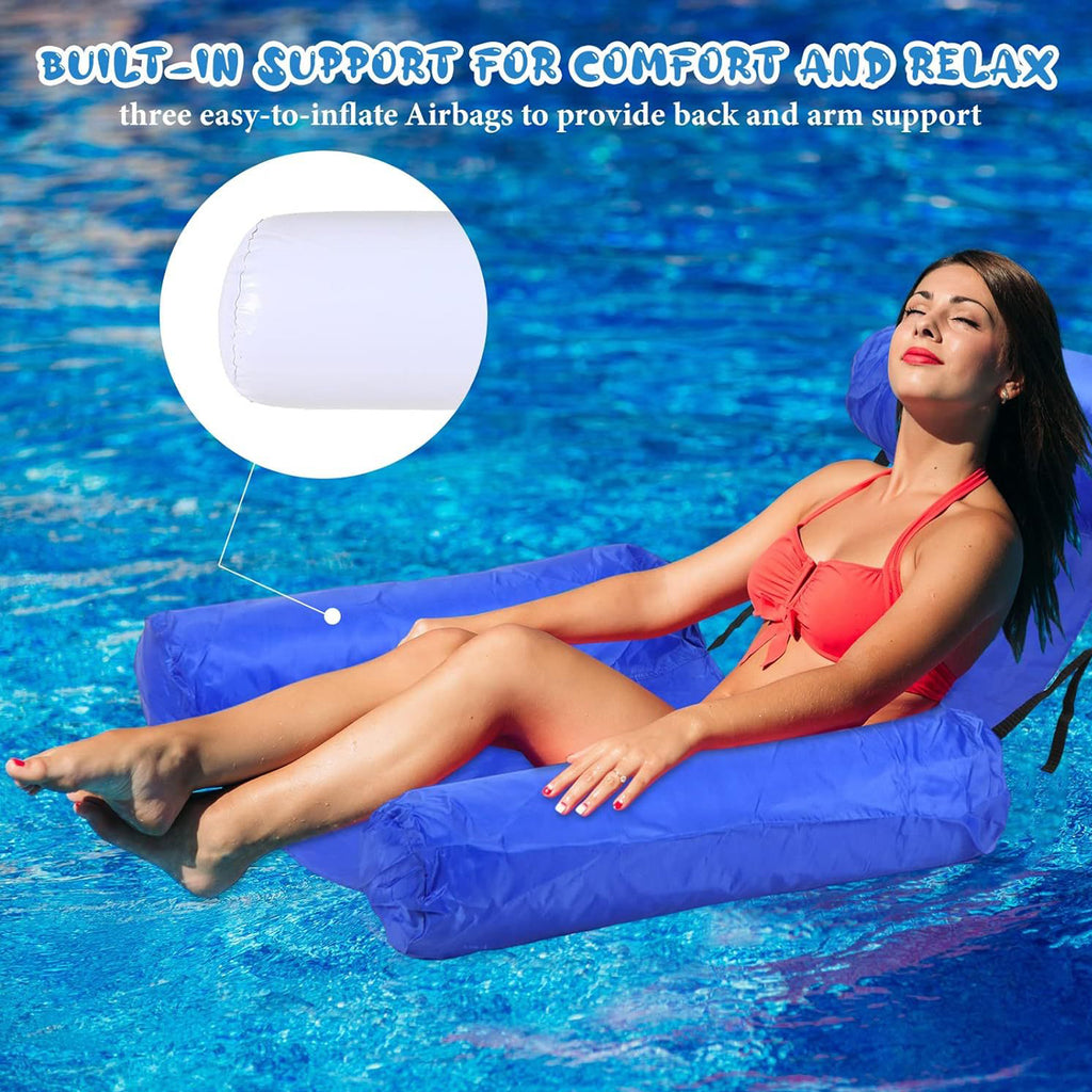 Inflatable Pool Chair Water Recliner Sofa Floating Row