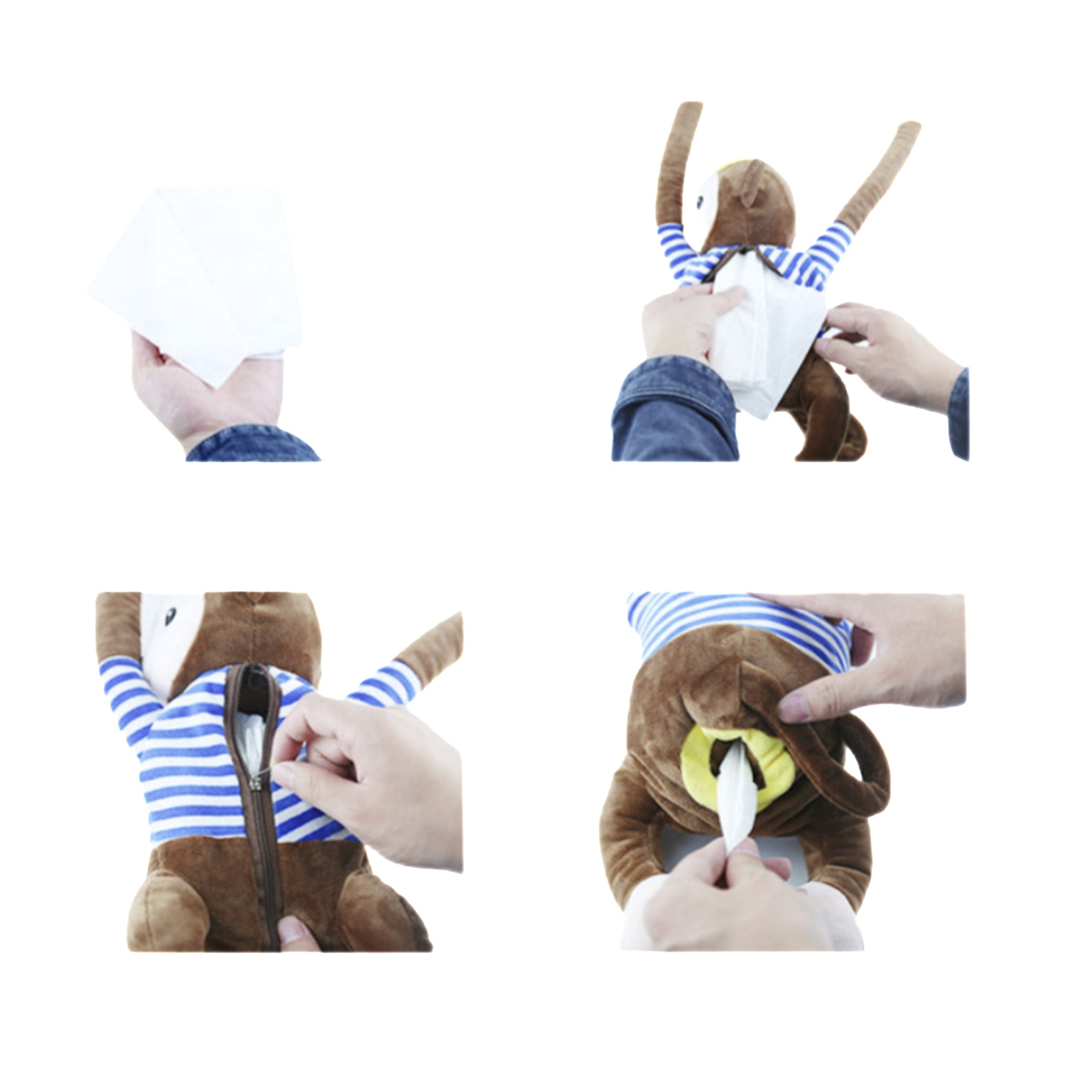 Pipi Monkey Plush In - car Tissue Box