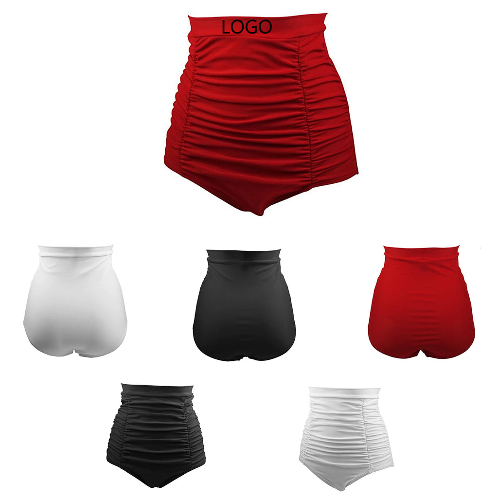 Women'S High-Waist Ruched Swim Shorts