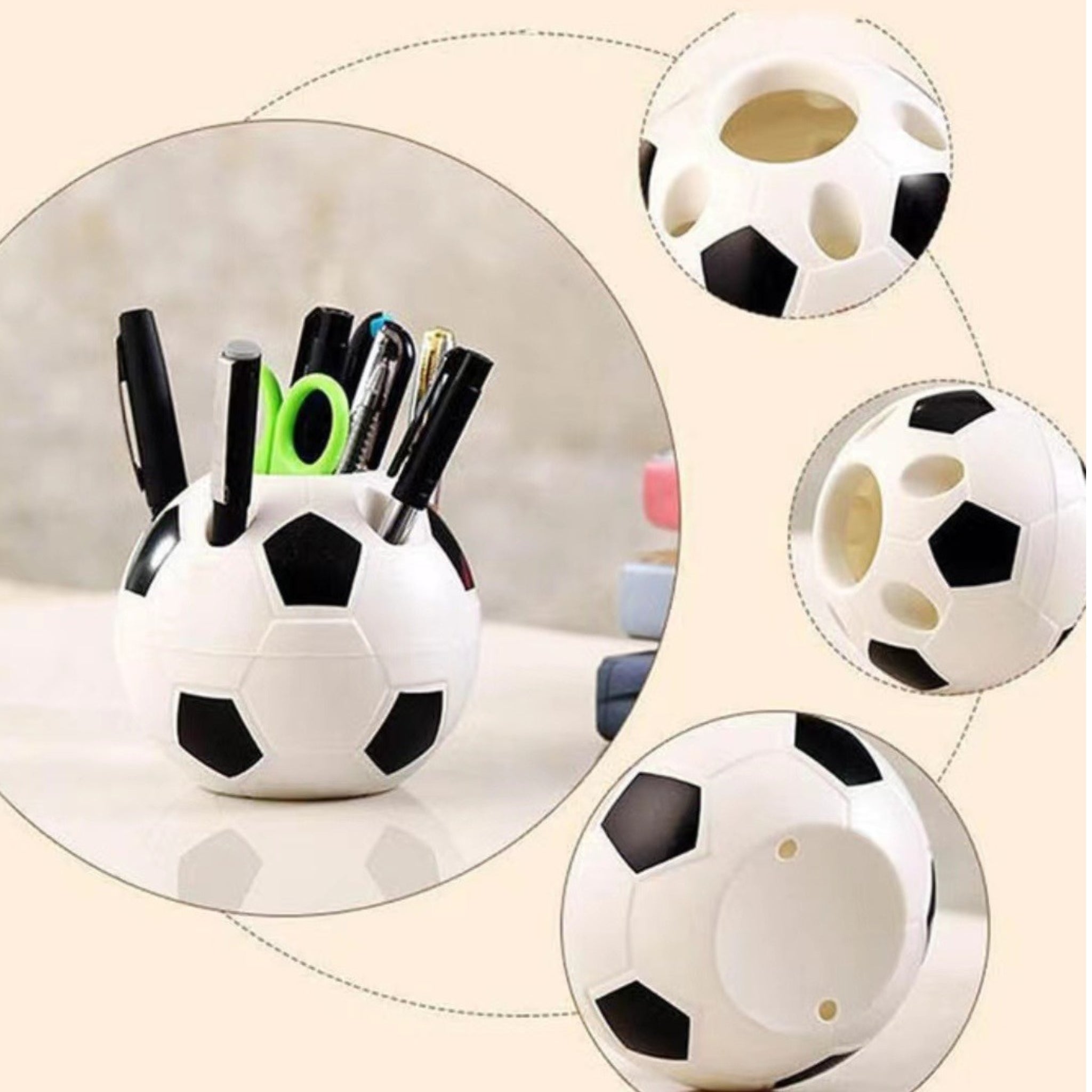 Soccer Pen Cup Plastic Organizer Multi Use Desk Bathroom