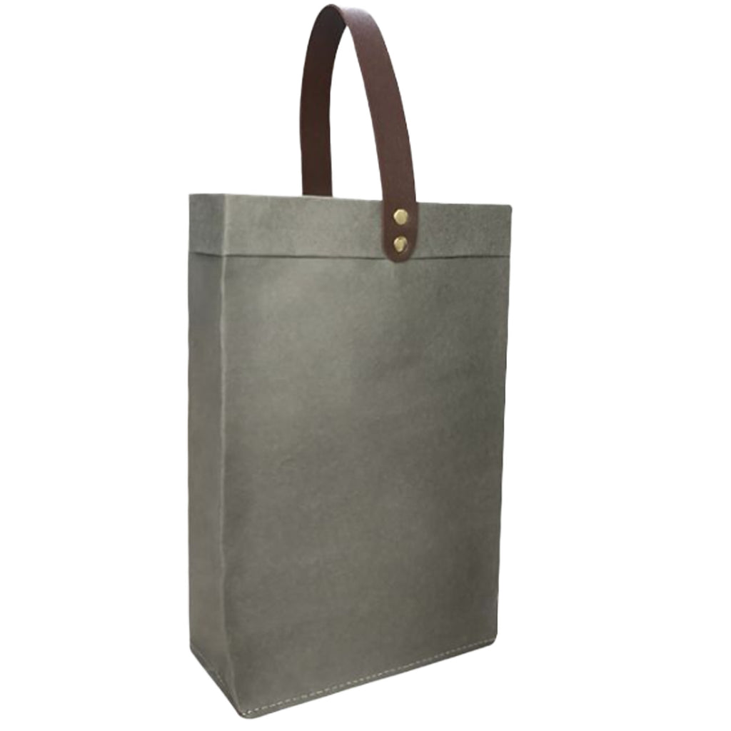 Washed Kraft Paper Tote Wine Bag