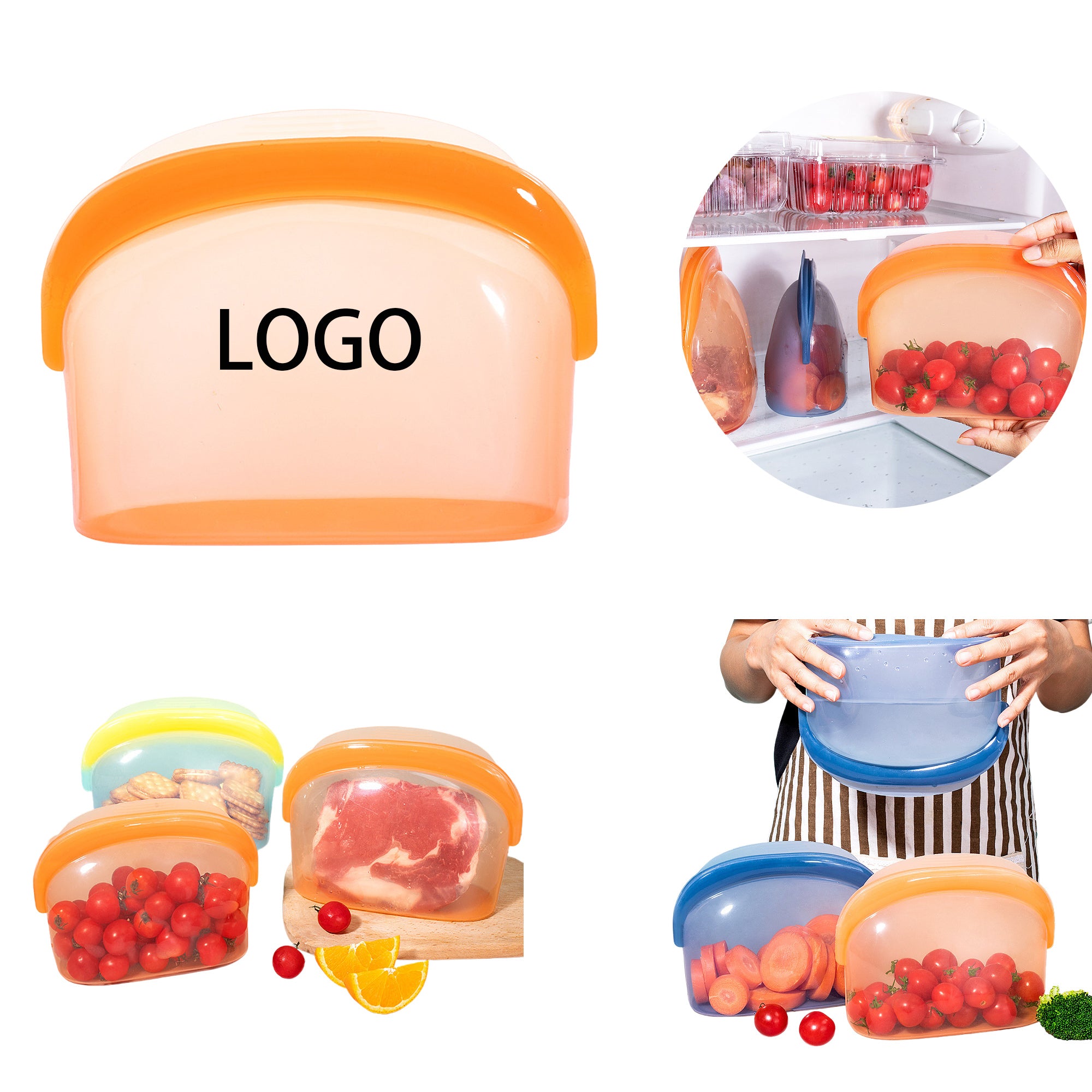 Food-Grade Silicone Food Storage Bags - Fridge Odor-Proof