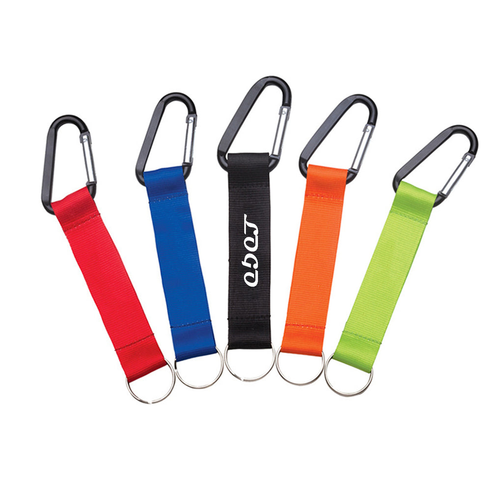 Carabiner With Strap And Metal Plate