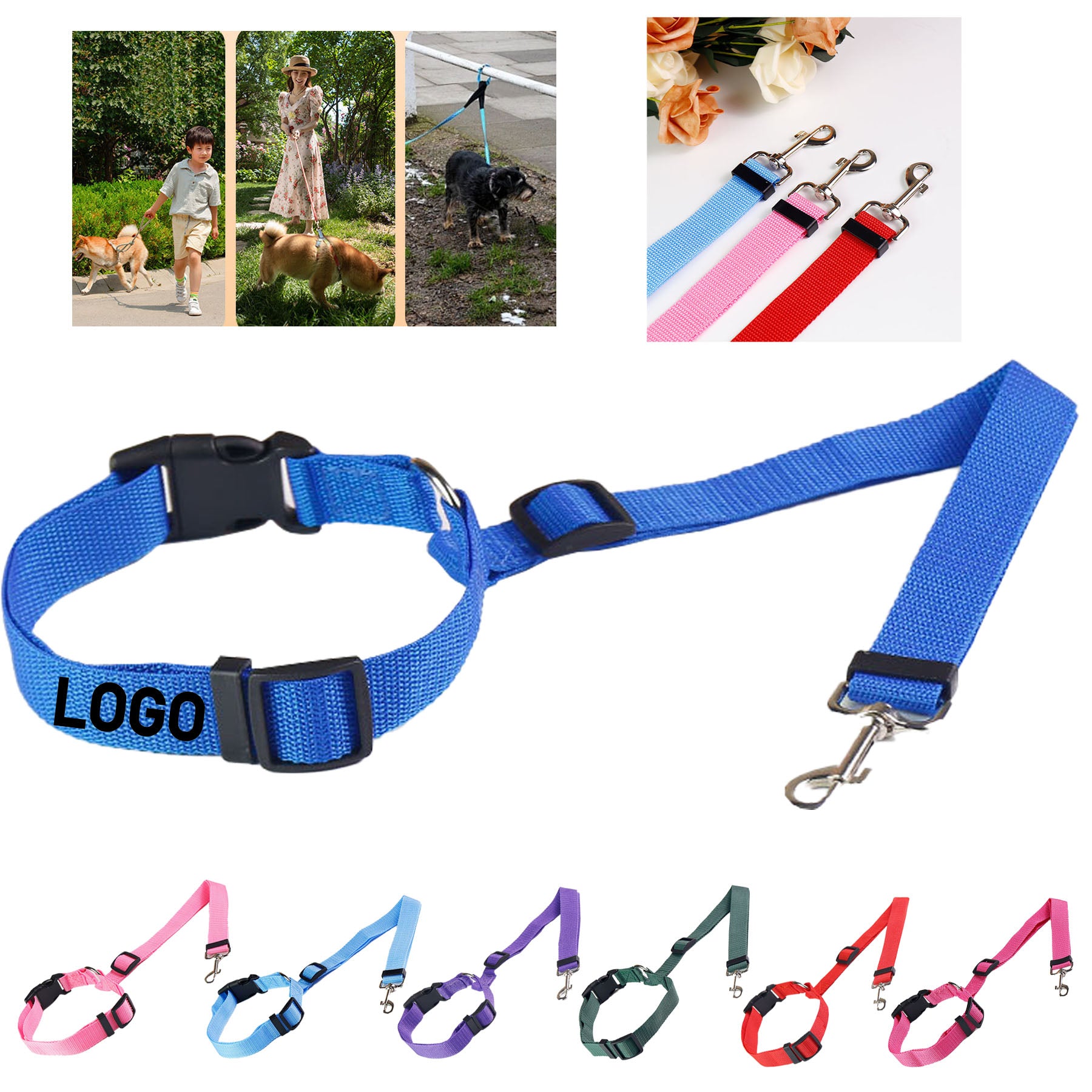 Nylon Dog Leash with Ring