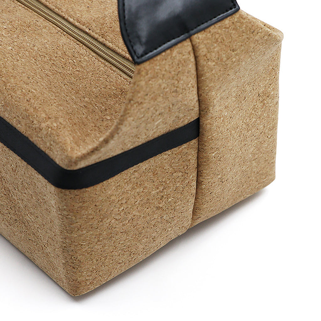 Open-Compartment Wood Grain Leather Tote